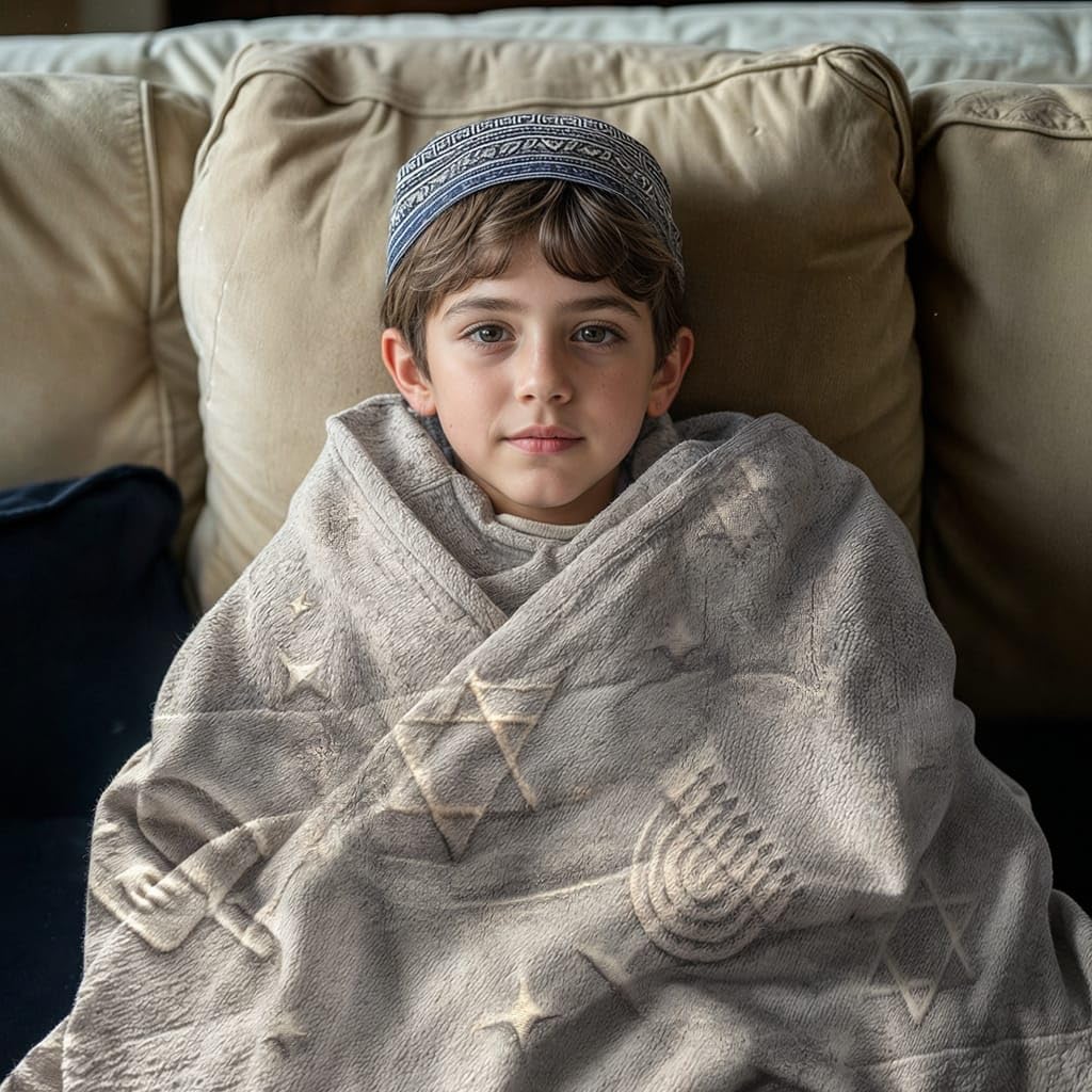 GUARDMAN couverture utilisée par un enfant sur le canapé pour câliner