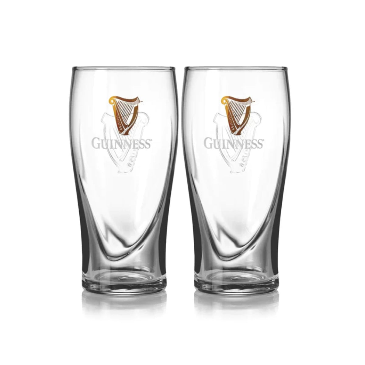Guinness verre 20oz avant montrant silhouette et authenticité