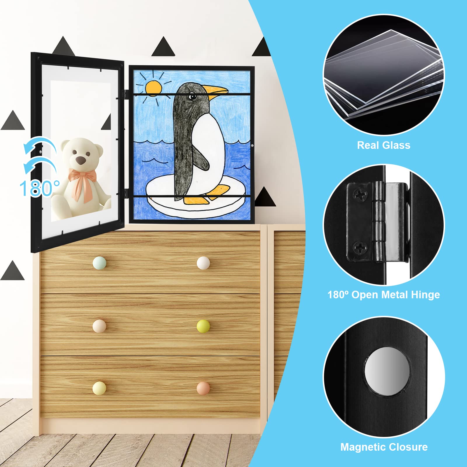 GULETHUN cadre accroché mural horizontal et vertical pour flexibilité d'affichage