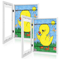 GULETHUN cadre face avant blanc exposant un dessin, montre élégance et protection