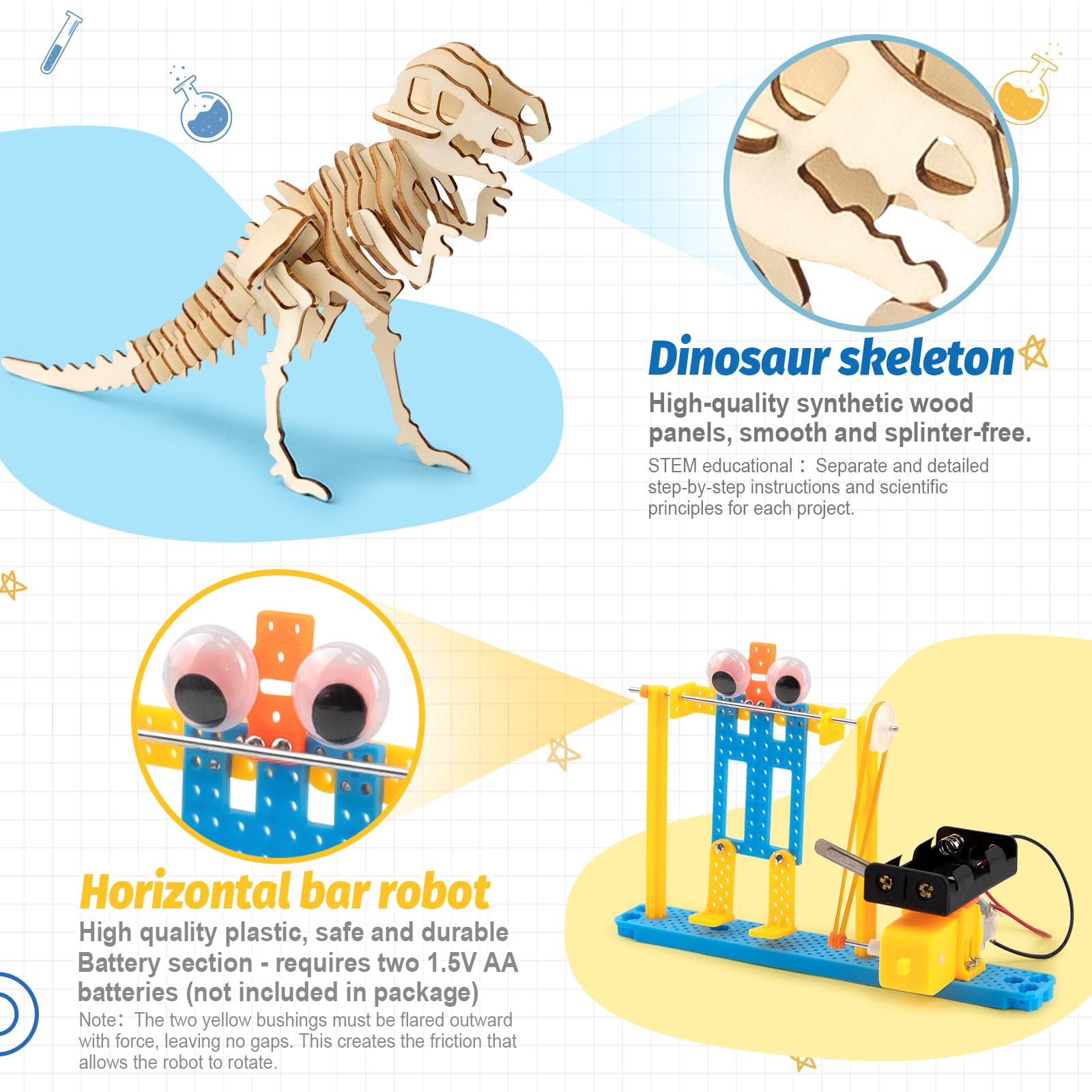 GULYMNA enfant assemble un kit sous la supervision d'un adulte, stimulant la motricité