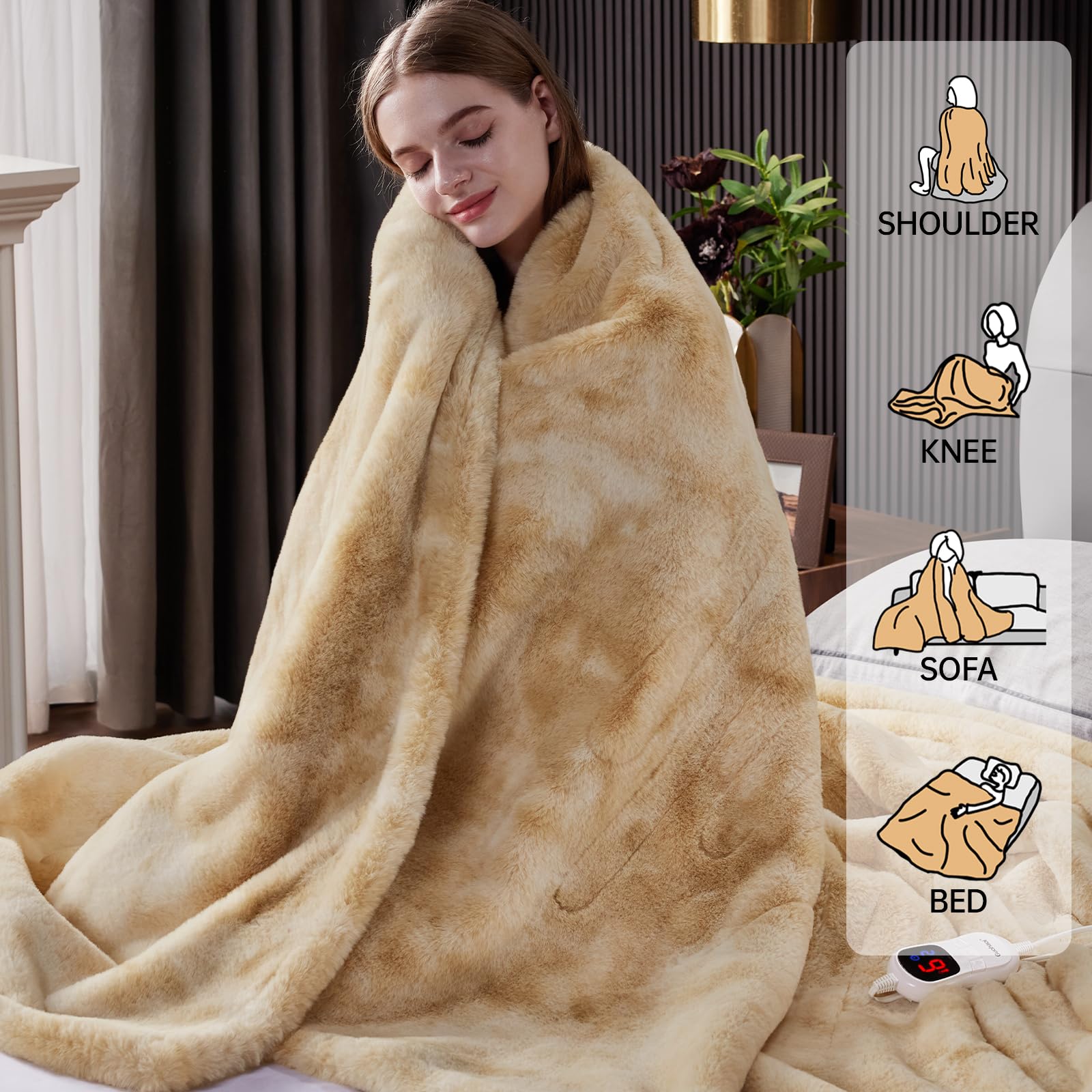 Guohaoi texture fausse fourrure douce pour confort moelleux