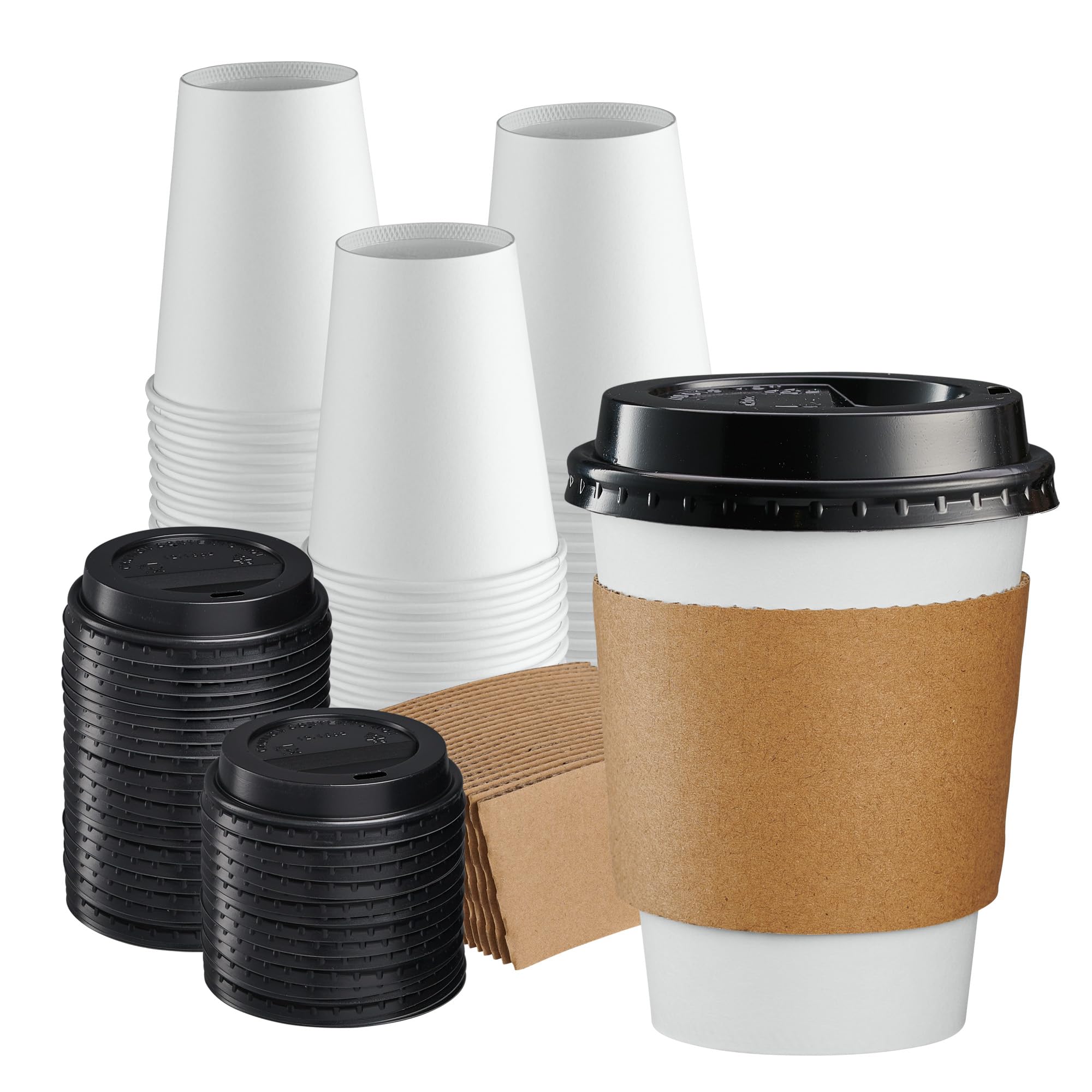 GUSTO gobelet face 12 oz montrant design solide et portion standard pour café
