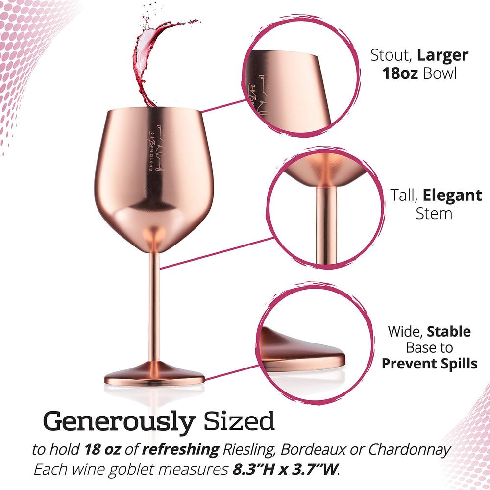 Gusto Nostro comparaison taille montrant capacité 18 oz pour généreux service
