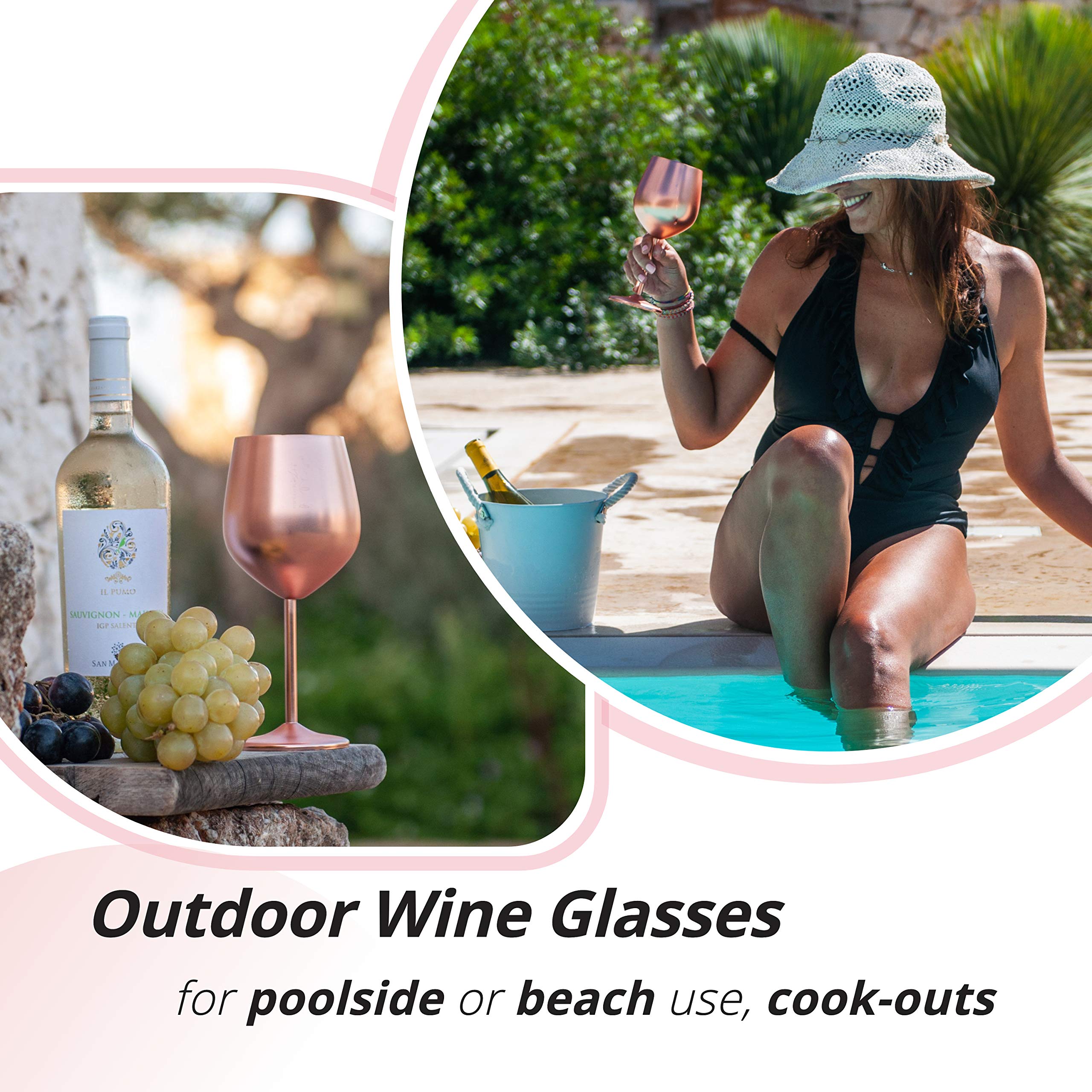 Gusto Nostro verre en usage lors d'un pique-nique, pratique et incassable