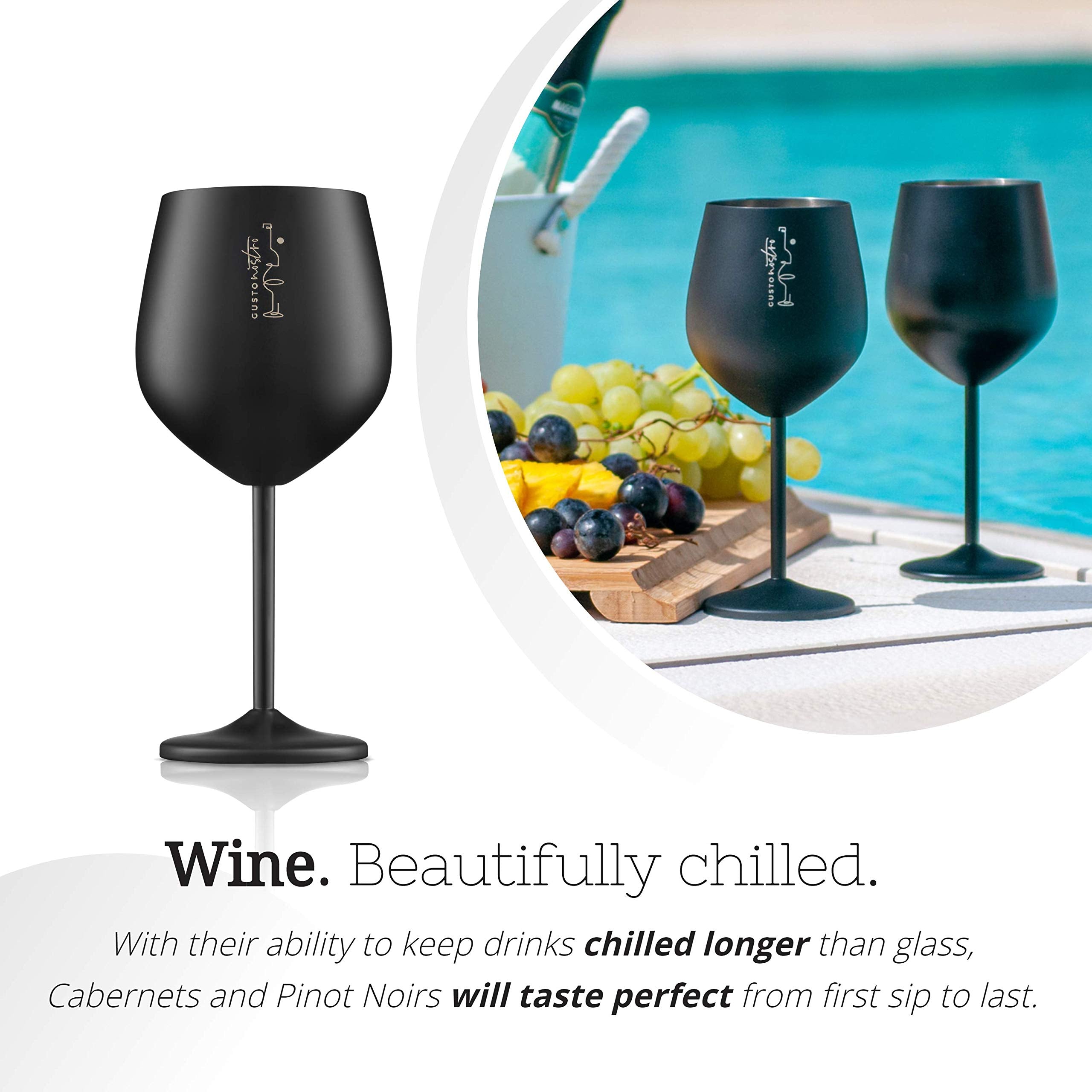 Gusto Nostro lot de quatre verres à pied prêt à servir lors d’événements