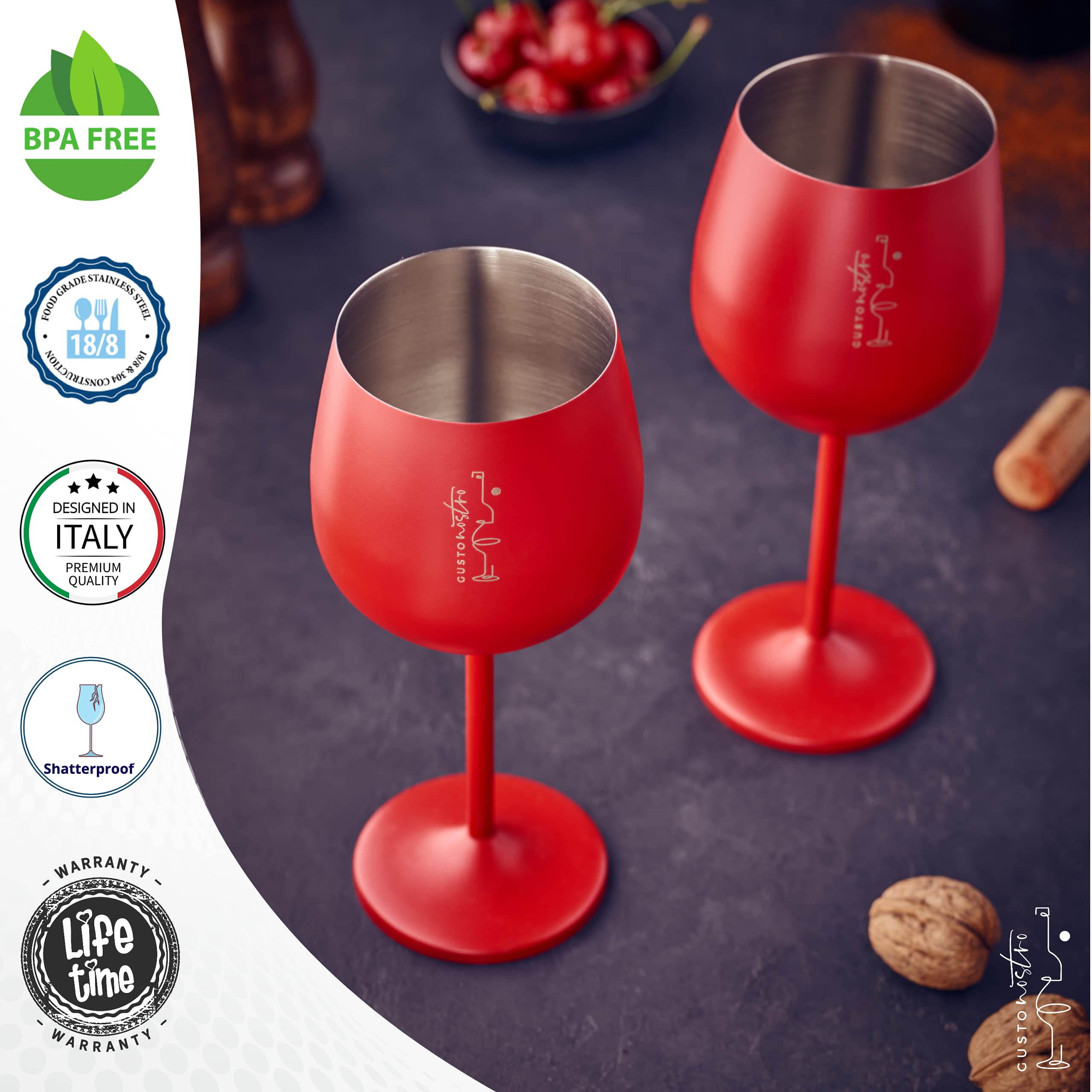 Gusto Nostro gros plan finition inox 304, résistance et brillance