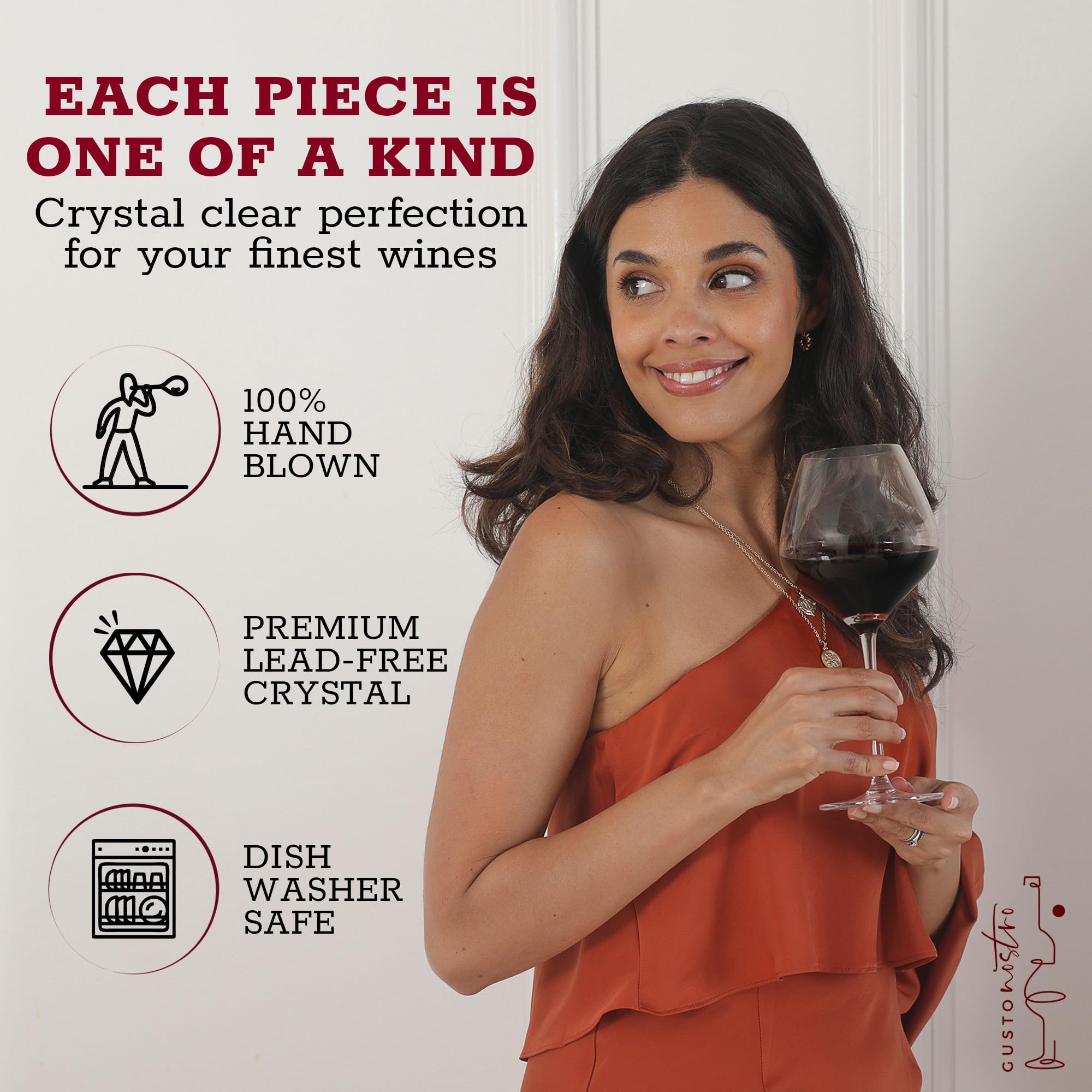 Gusto Nostro verre éclairé révélant brillance et transparence du cristal