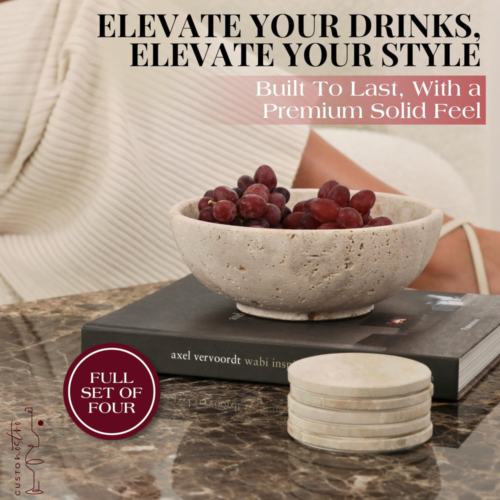 Gusto Nostro gros plan sur la texture du travertin montrant absorption naturelle