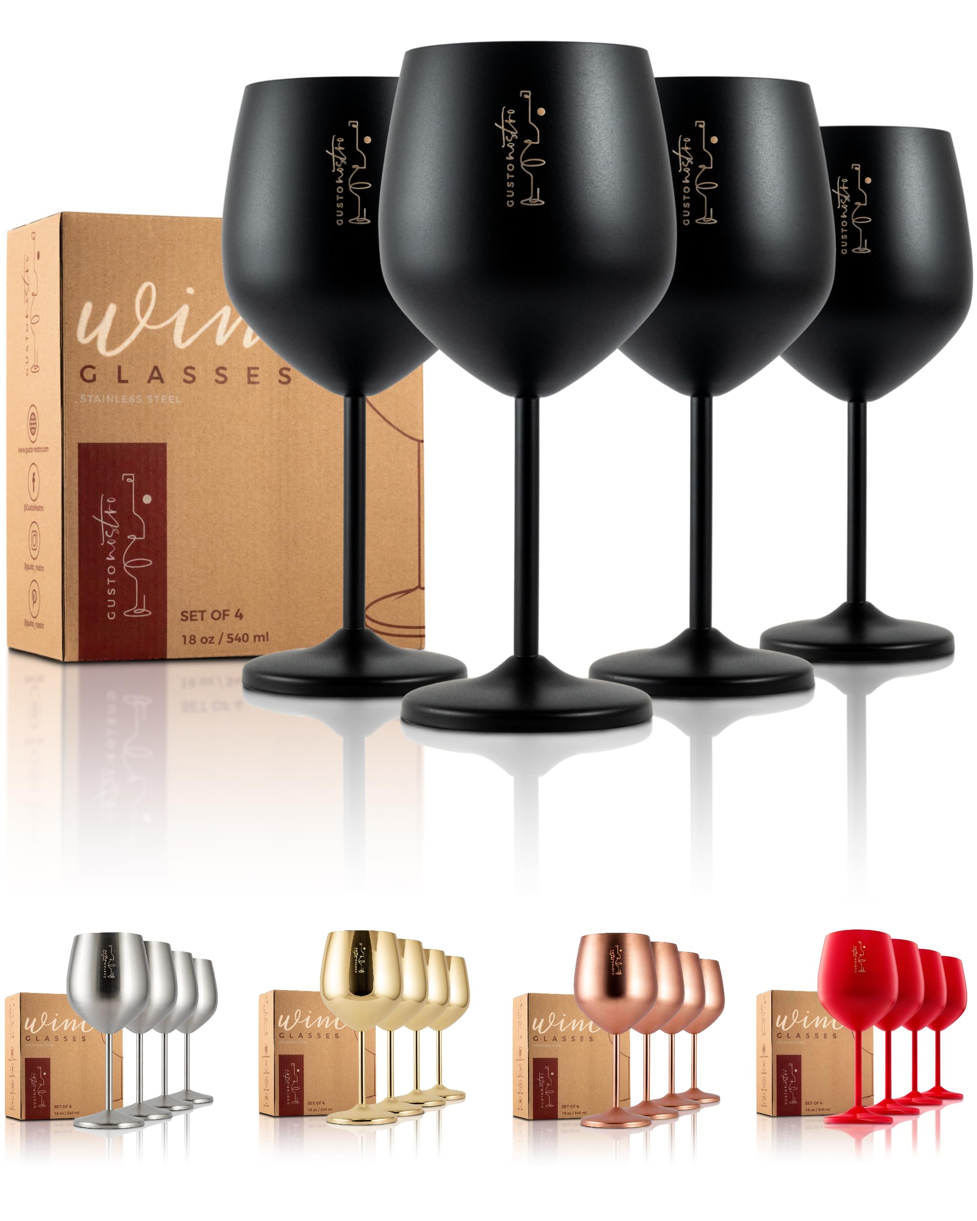 Gusto Nostro verre à vin face avant élégant pour service extérieur