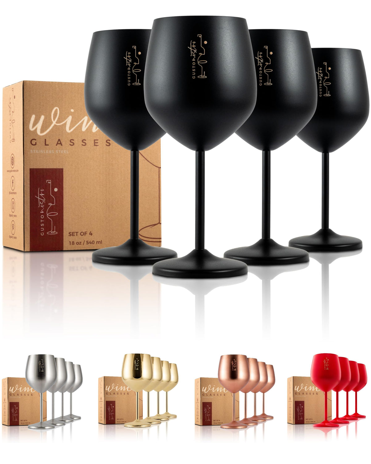 Gusto Nostro verre à vin face avant élégant pour service extérieur