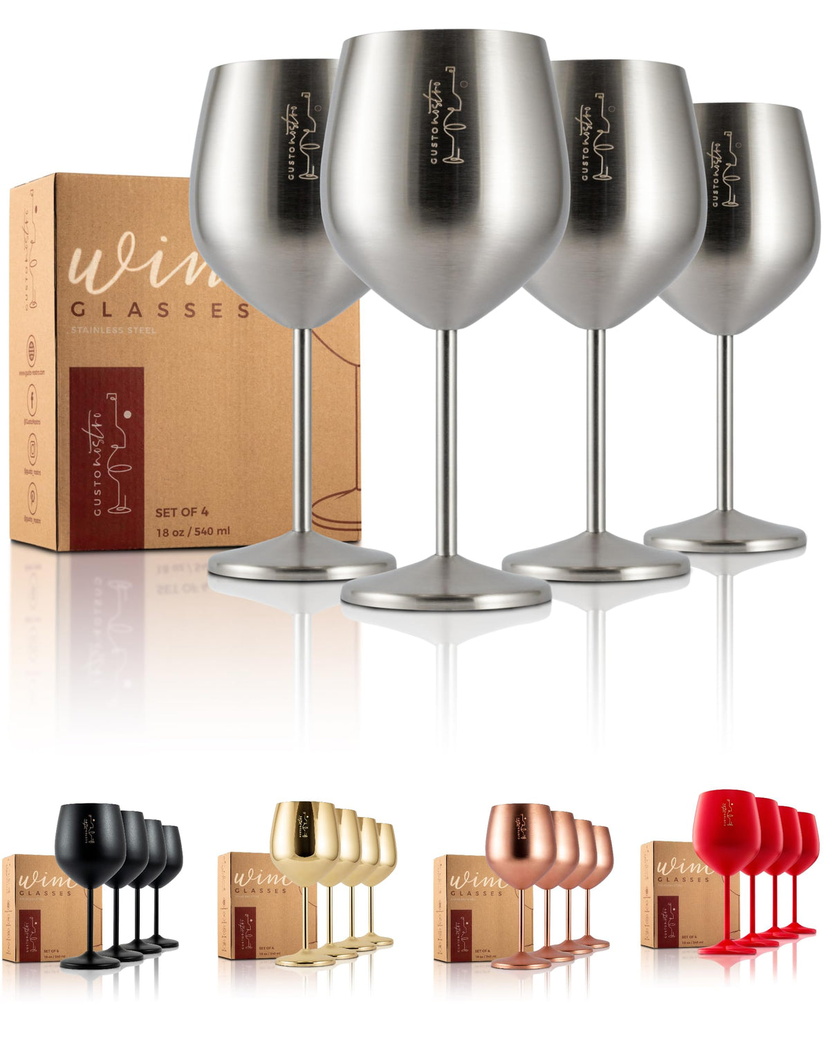 Gusto Nostro ensemble de 4 verres montrant élégance et robustesse pour l'extérieur