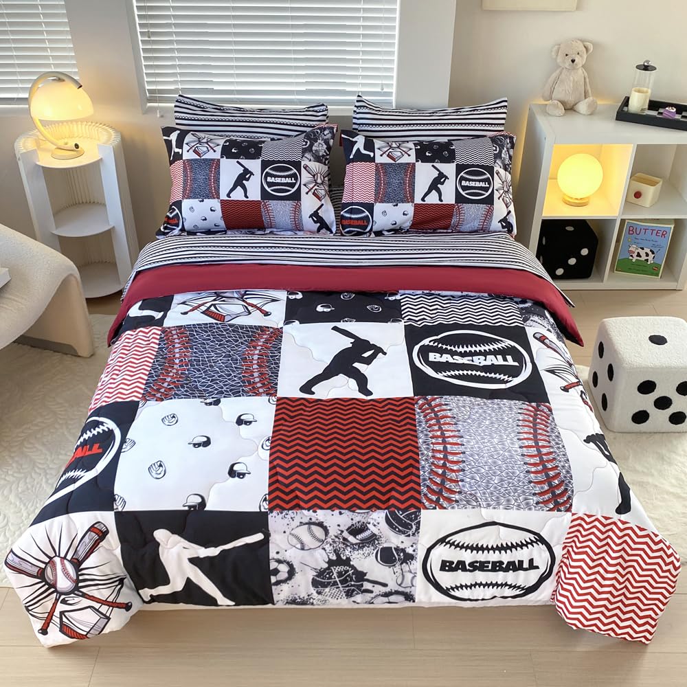 Gusuhome couette devant motif baseball, look sportif et coloré