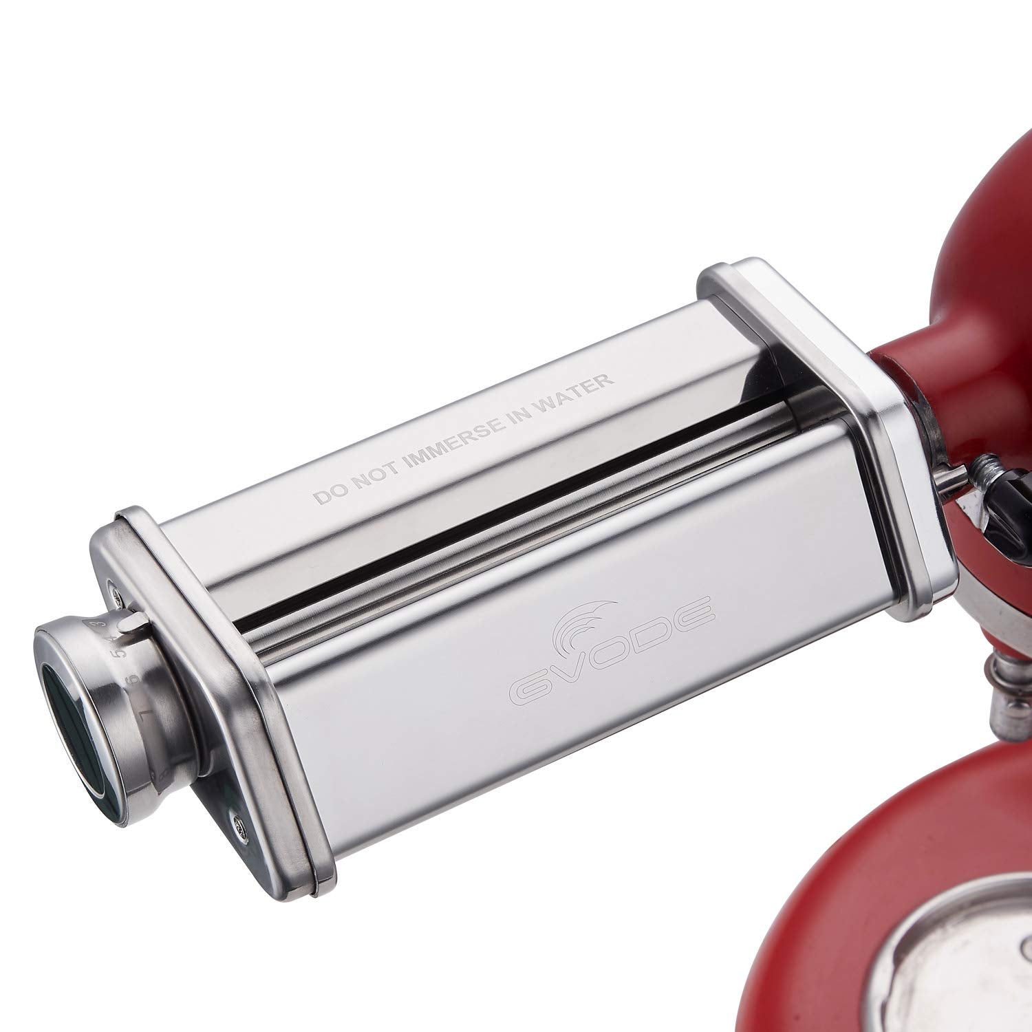 GVODE rouleau à pâtes face avant monté sur robot KitchenAid, résultat précis