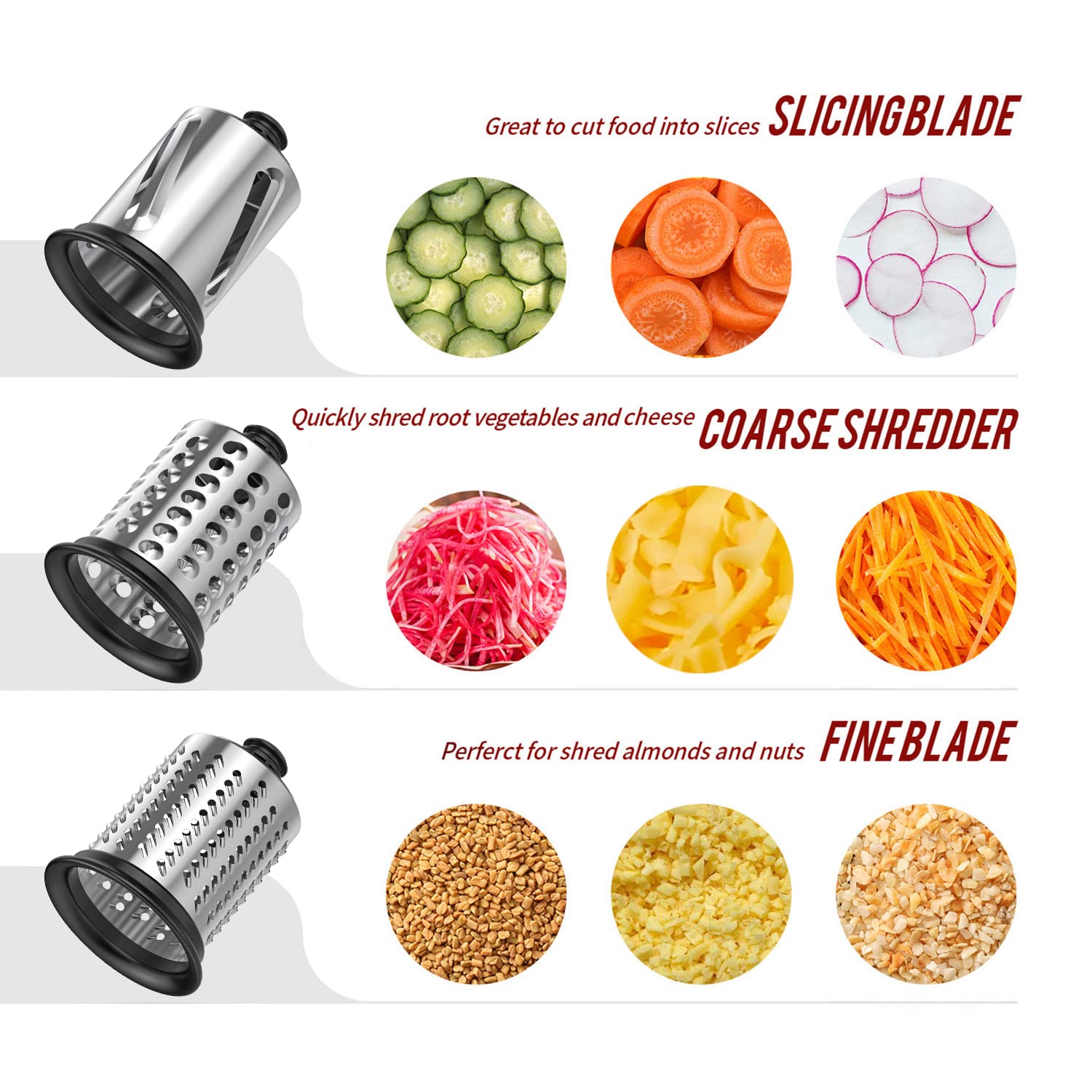 GVODE tambours en acier inox montrant différentes tailles pour polyvalence