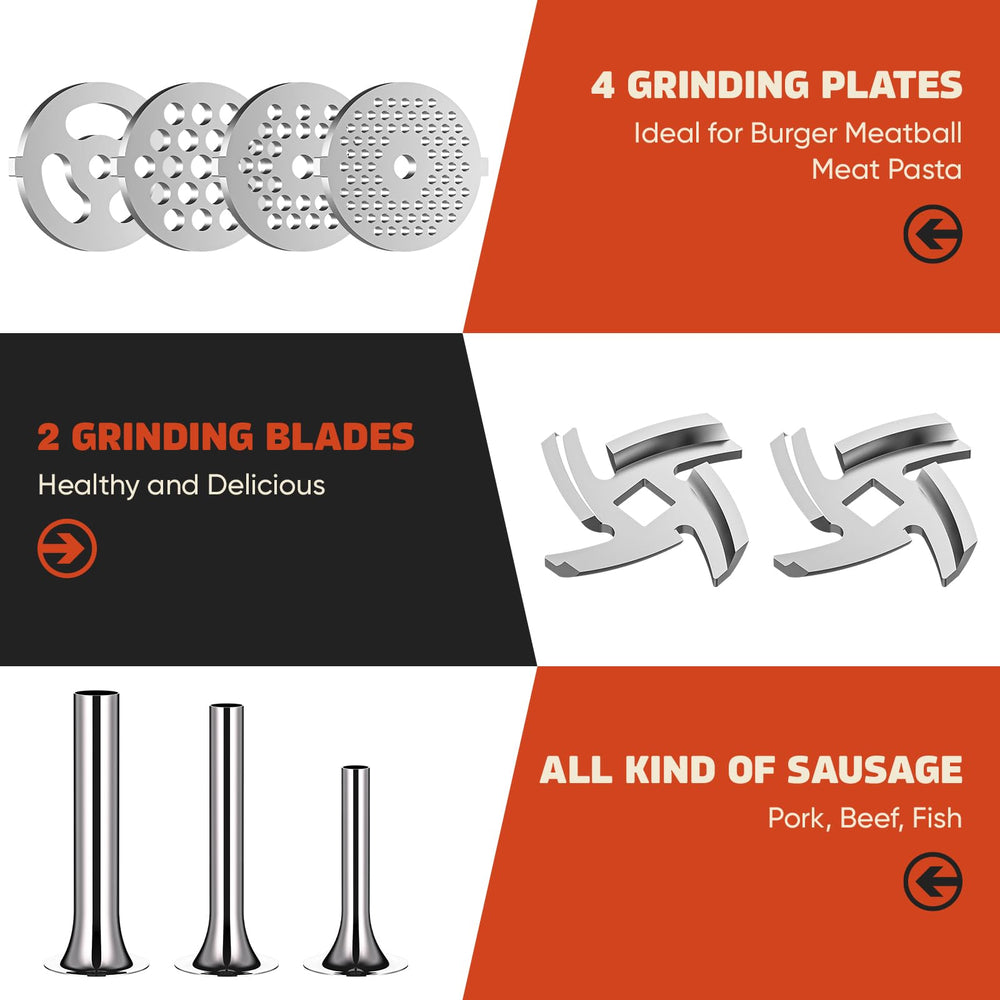 GVODE trois tubes d'embossage alignés pour fabriquer des saucisses de différents diamètres