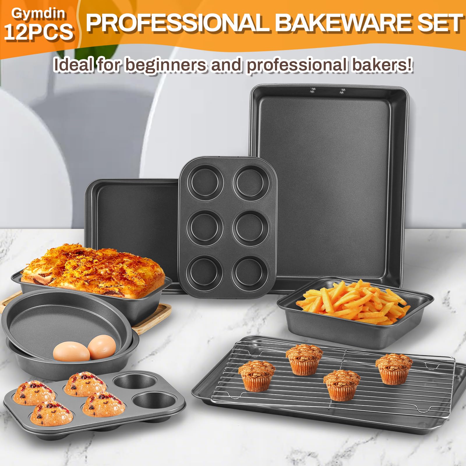Gymdin moules à muffins 6 cavités facilitant démoulage et cuisson homogène