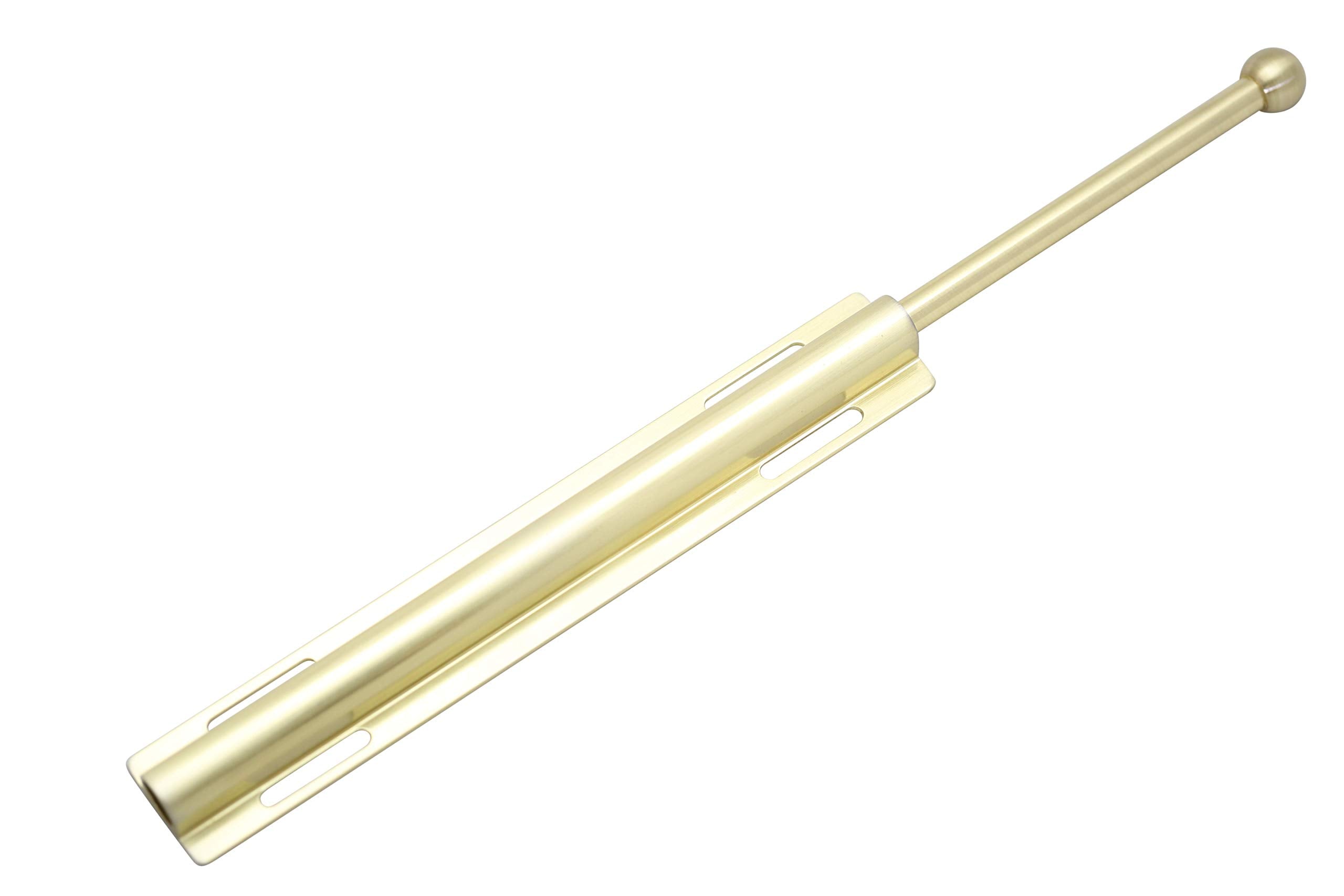 H. Bowes tringle valet face montrant finition satin brass et gain d'espace