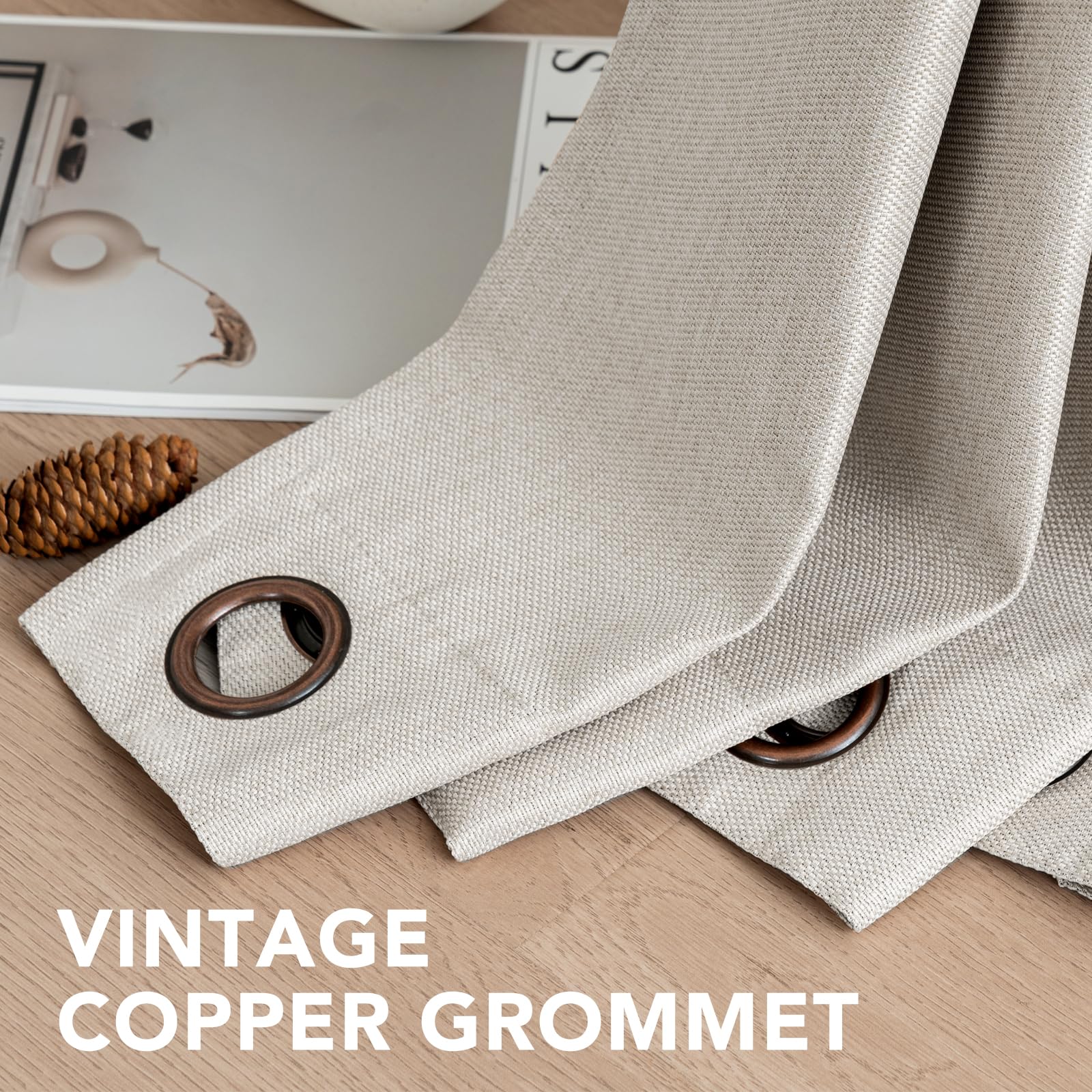 H.VERSAILTEX texture faux-lin gros plan apportant look rustique