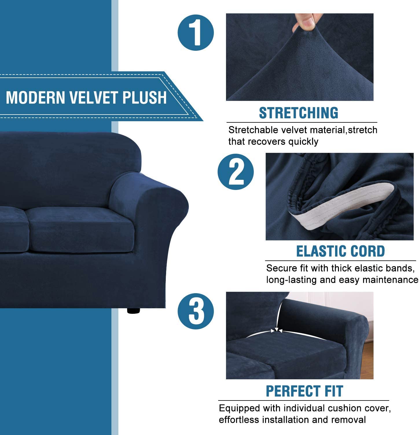 H.VERSAILTEX housse installée dans salon modernise le canapé