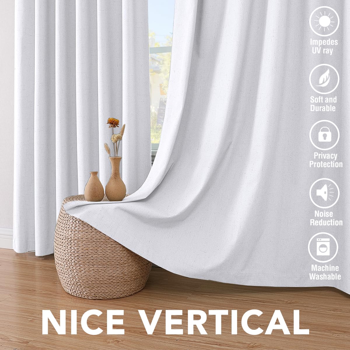 H.VERSAILTEX comparaison taille et échelle, couvre fenêtres larges