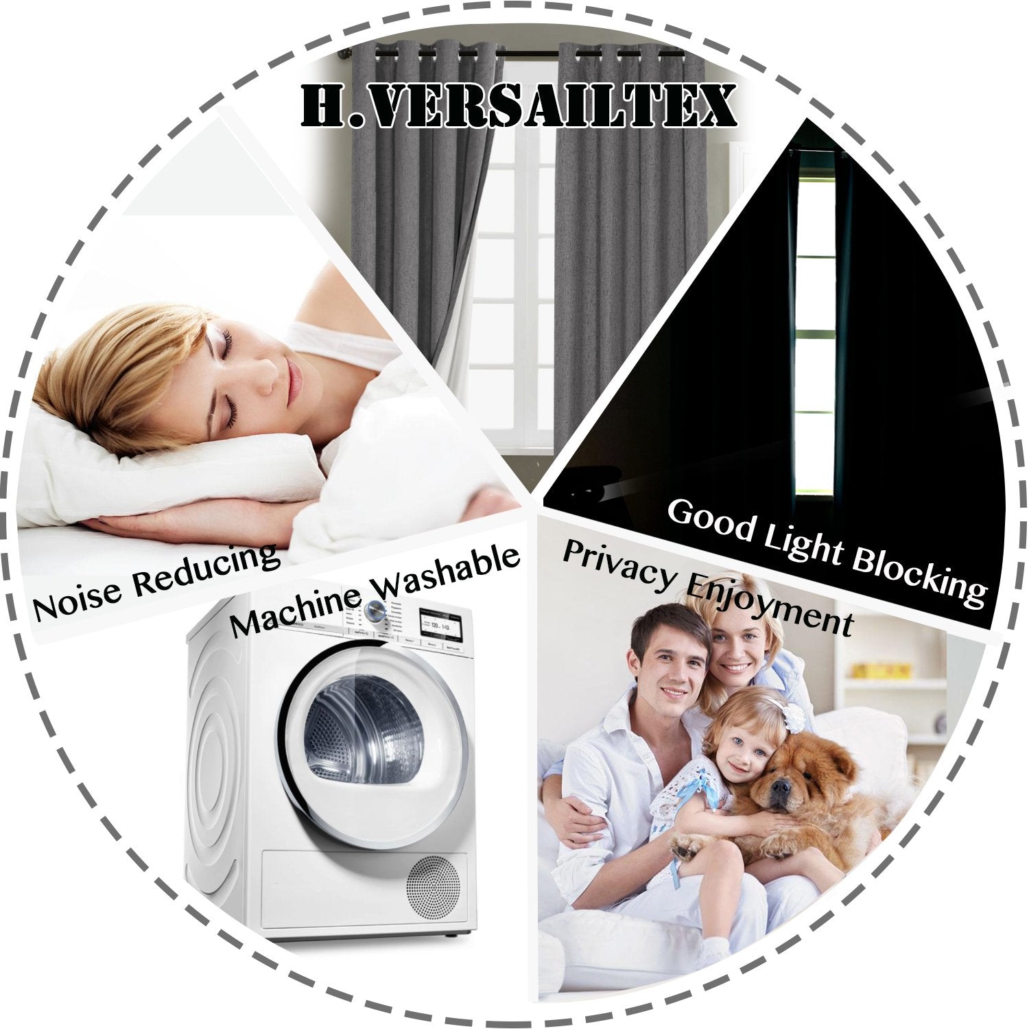 H.VERSAILTEX panneau en machine montre lavage facile et sûr