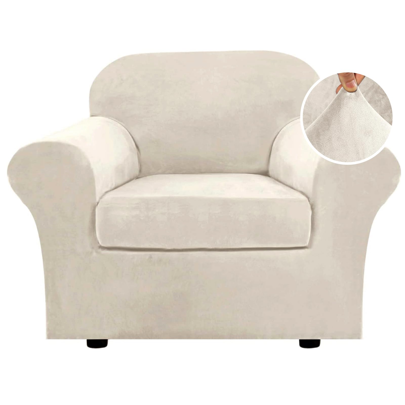 H.VERSAILTEX housse fauteuil face ivoire montrant look rénové