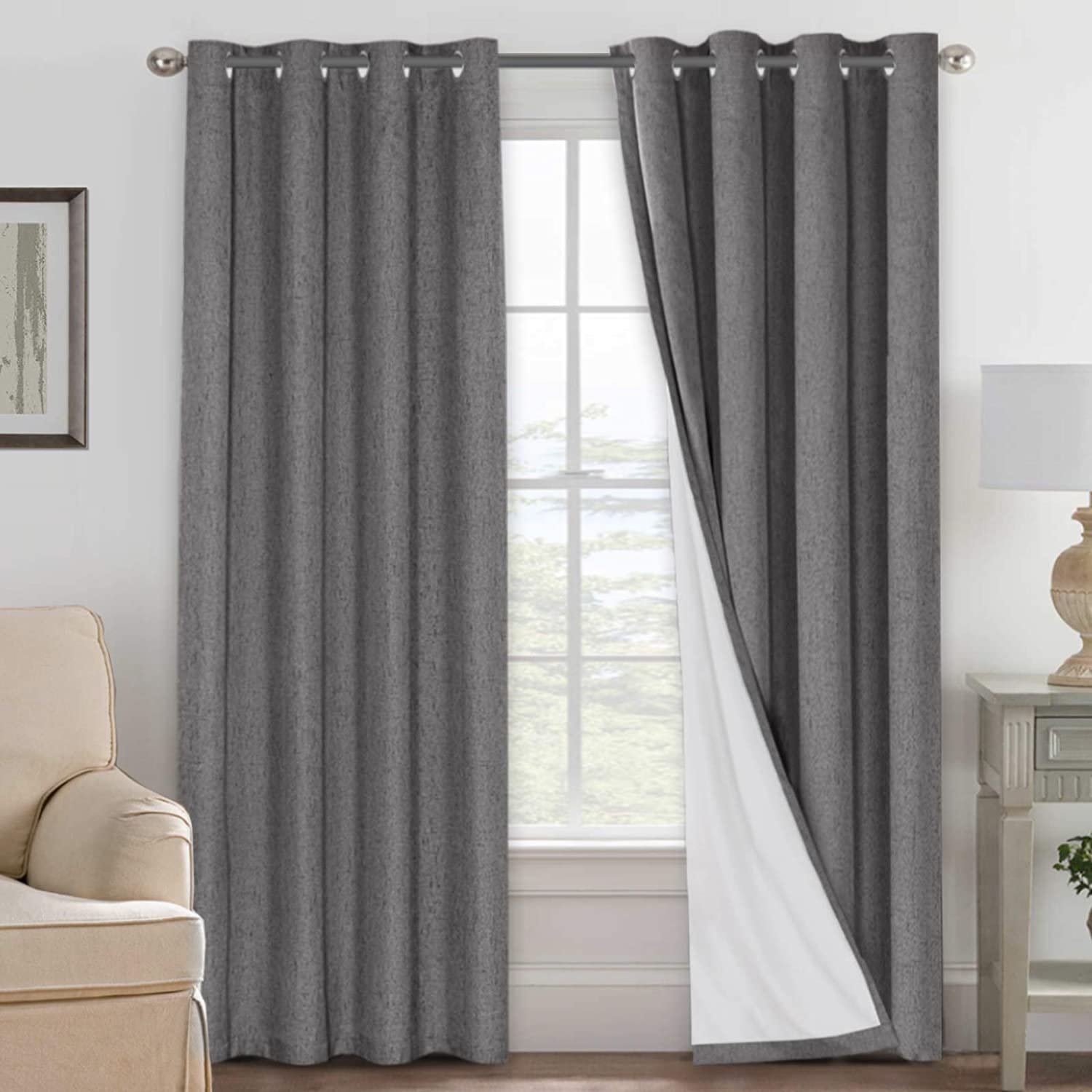 H.VERSAILTEX vue avant paire de rideaux pour obscurité complète
