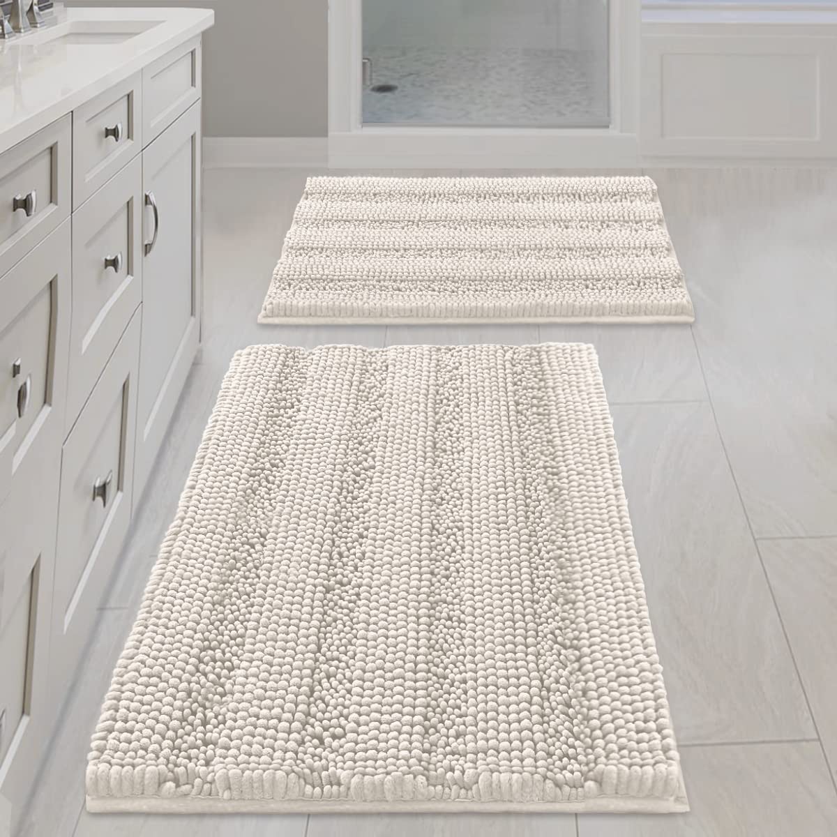 H.VERSAILTEX tapis devant emballage montrant lot deux pièces et couleur ivoire
