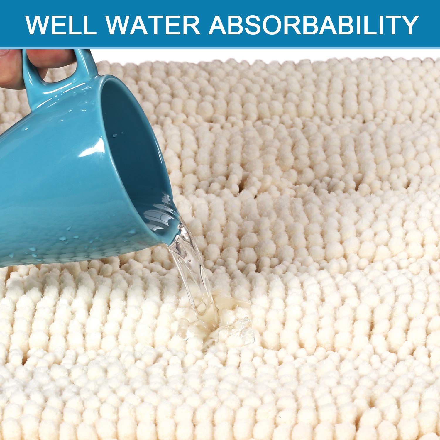 H.VERSAILTEX tapis posé devant douche absorbant eau et séchant rapidement