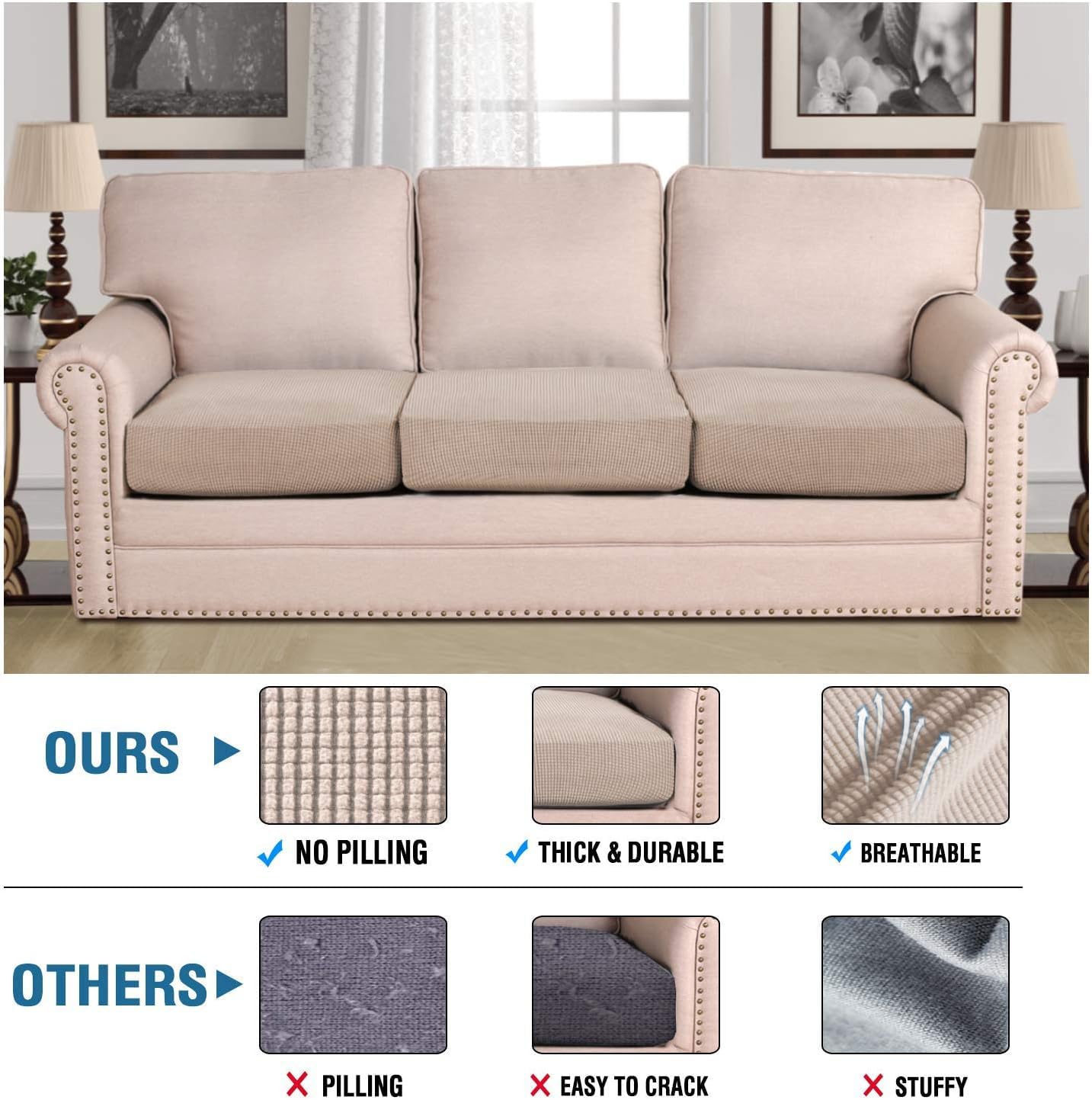 H.VERSAILTEX texture jacquard gros plan montrant douceur et résistance