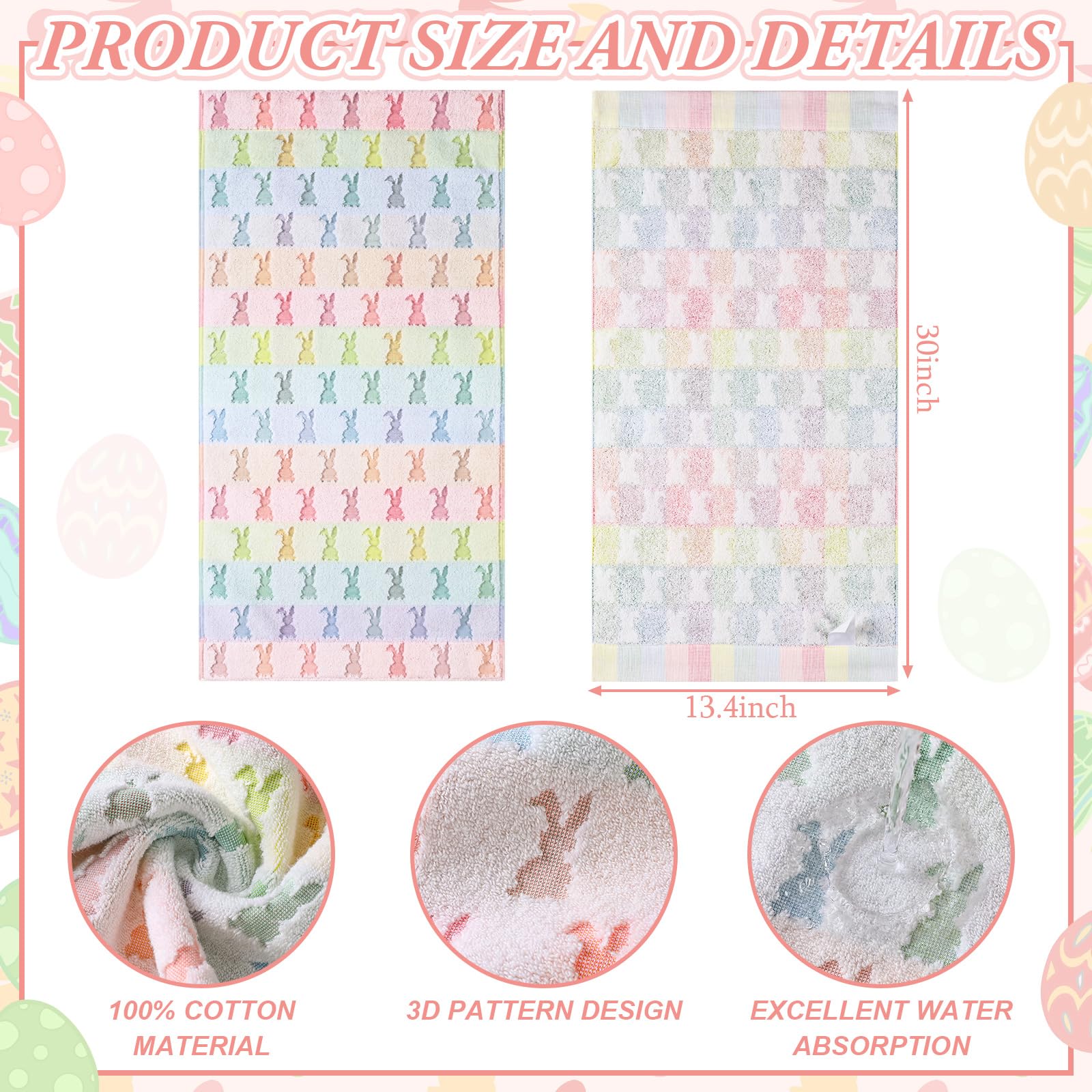 Gros plan jacquard Hahafelt montrant motif lapin et œuf, durable et élégant