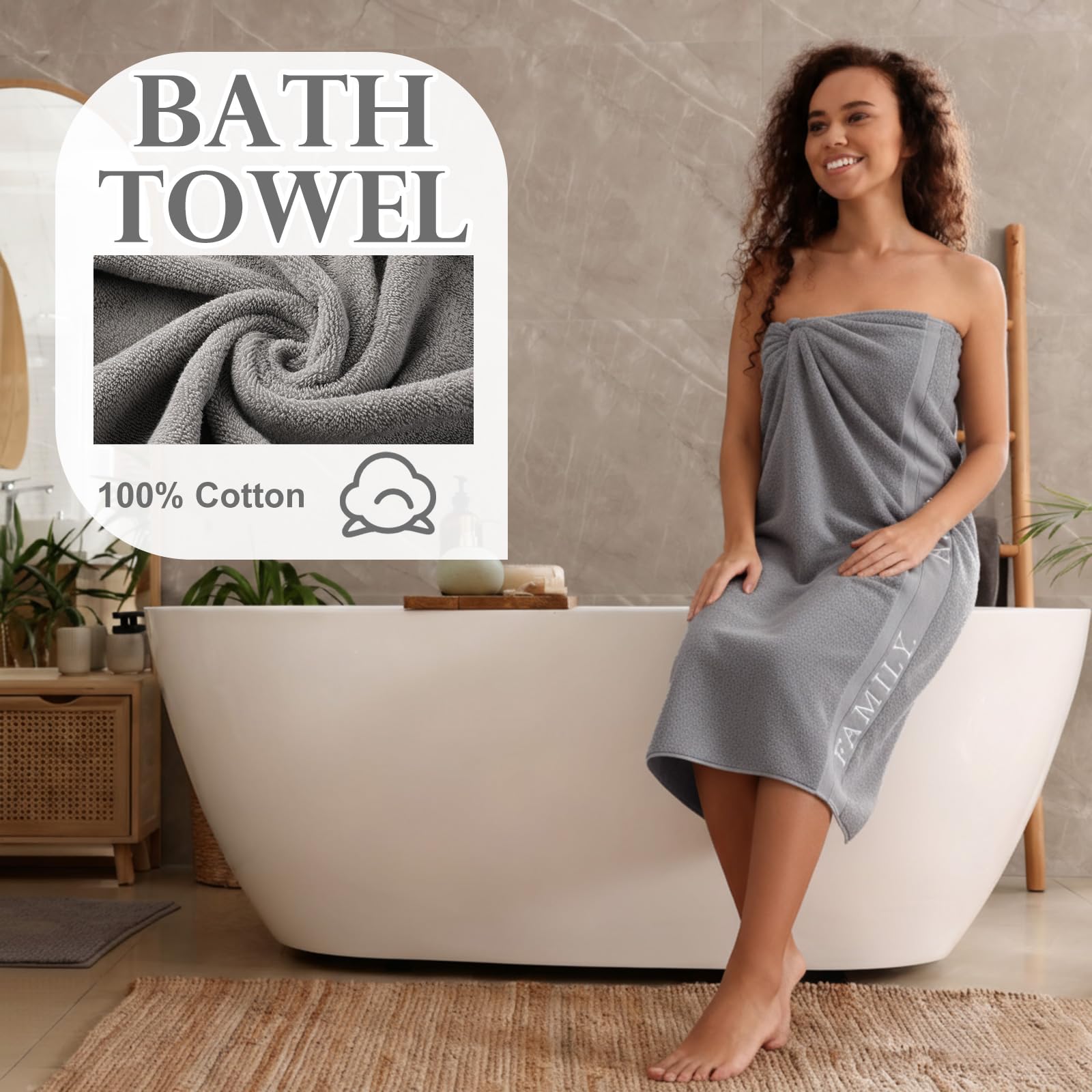 Hahafelt serviette en usage après douche pour séchage efficace