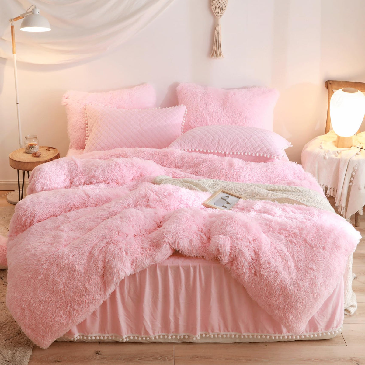 HAIHUA housse de couette rose face avant apportant confort visuel