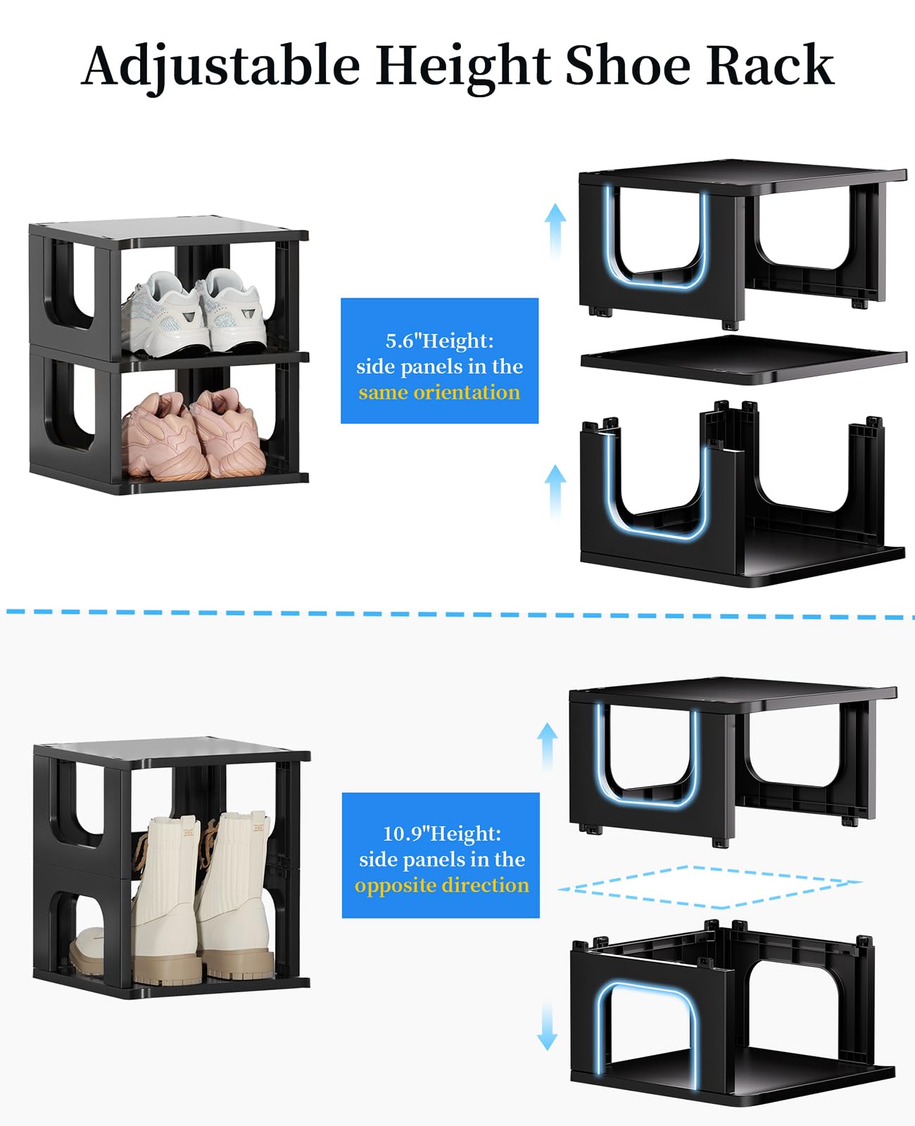 HAIXIN étagère avec bottes hautes illustrant rangement modulable