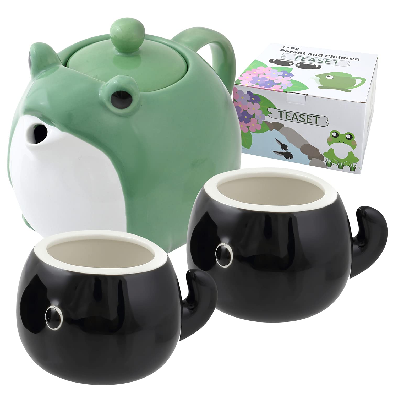 HAKONE YOSEGI théière face montrant design grenouille et attrait décoratif