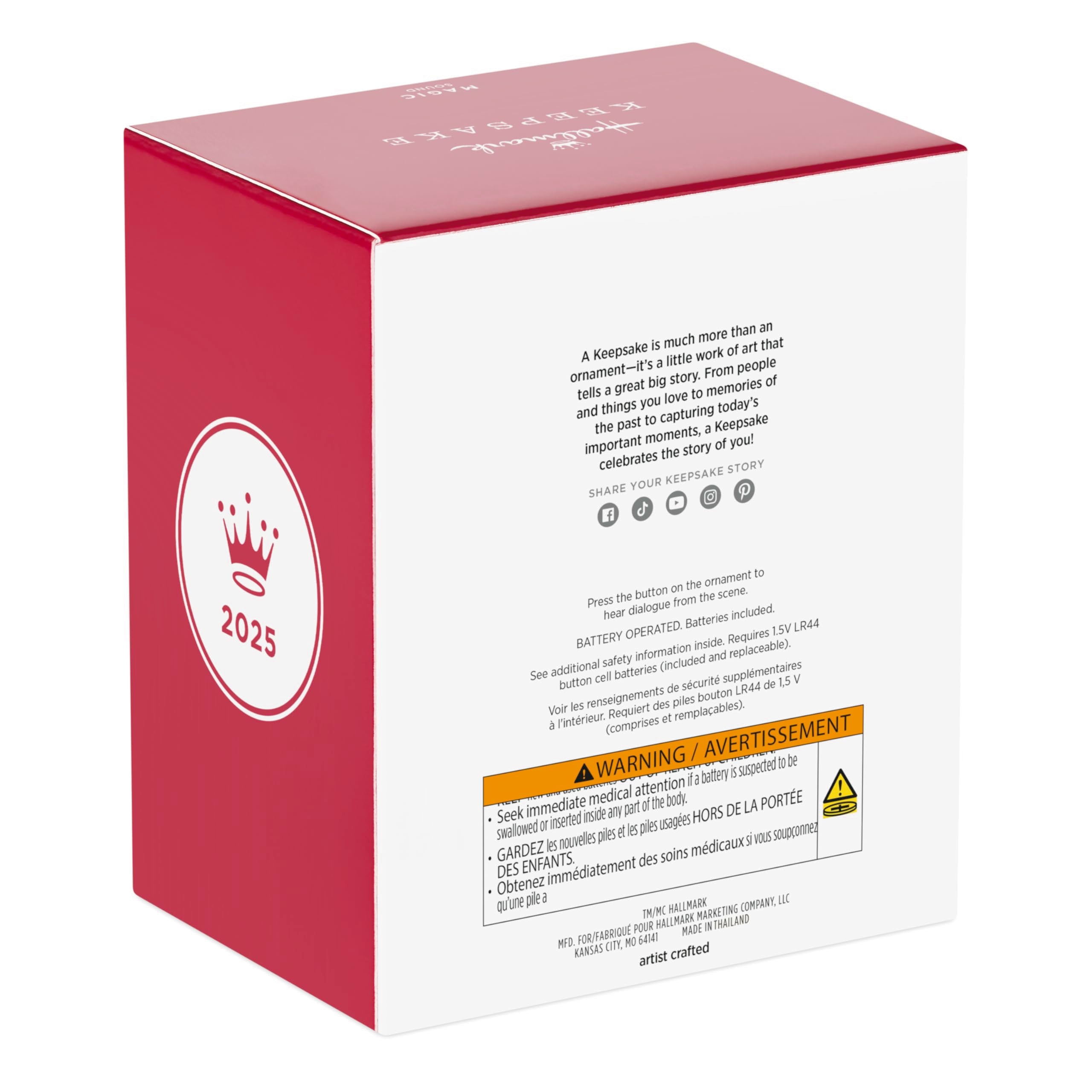 Hallmark Gandalf piles LR44 montrées, alimentations incluses et remplaçables