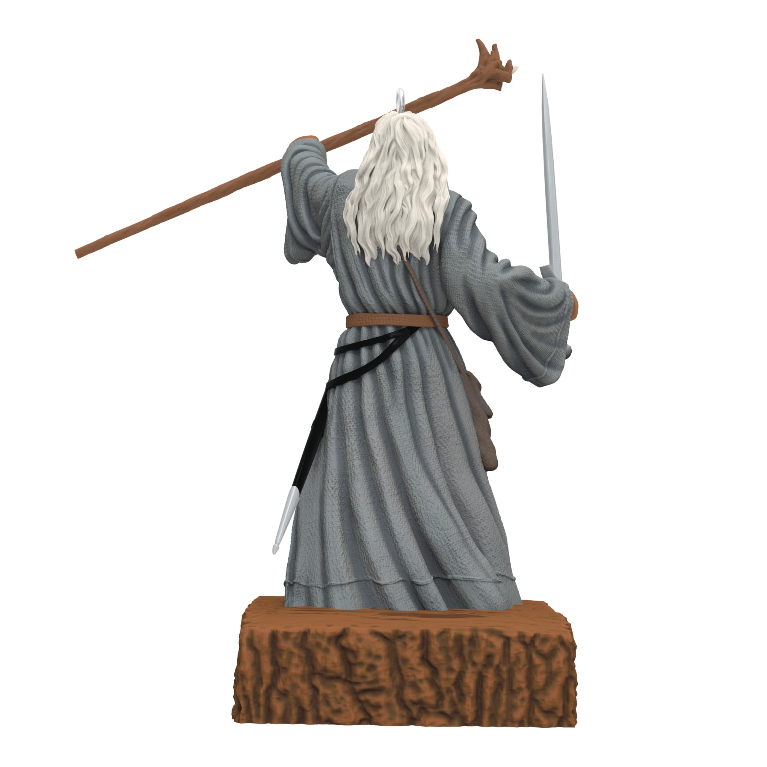 Hallmark Gandalf profil soulignant bâton et lame Glamdring détaillés