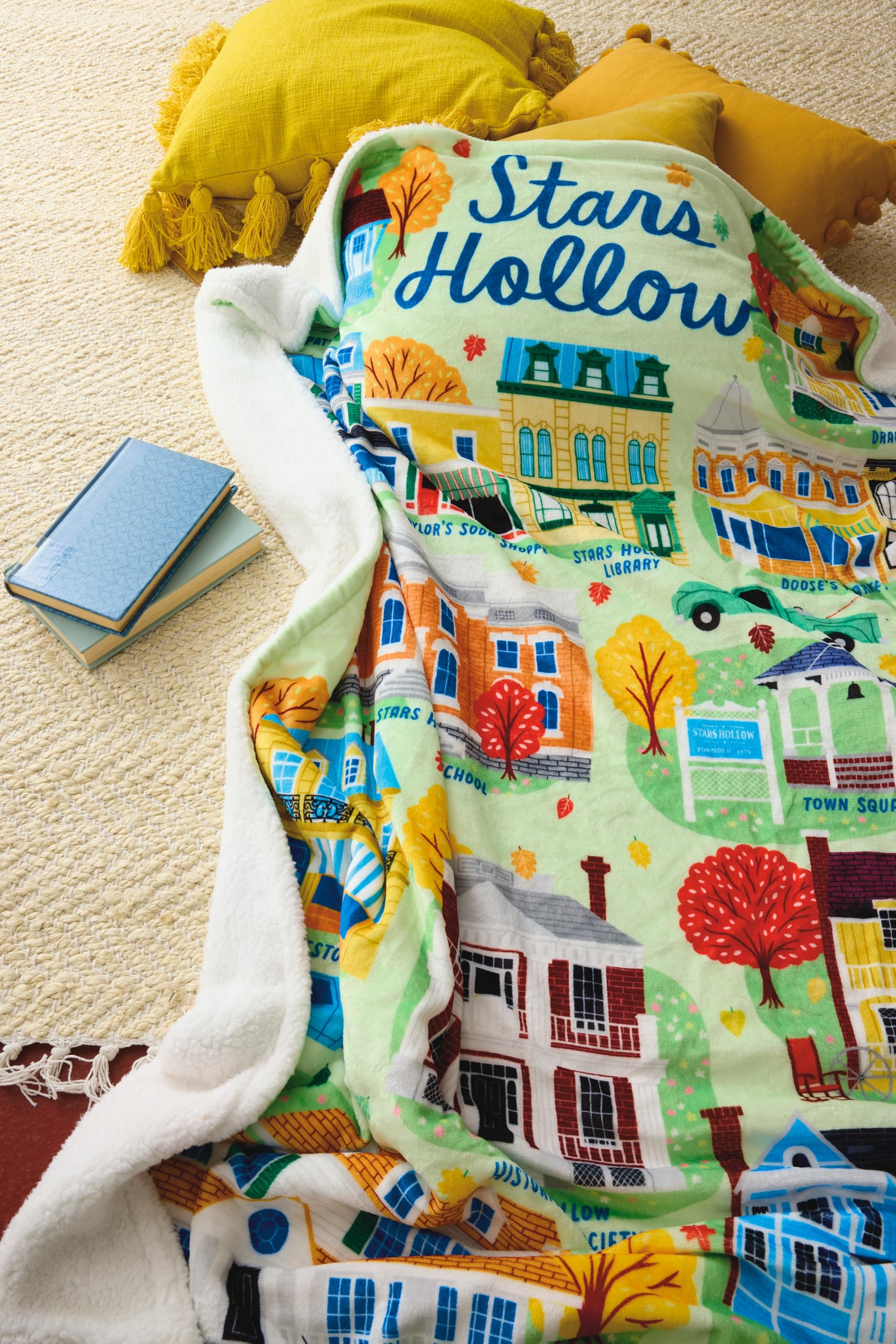 Hallmark étiquette d'entretien sur la couverture, indique lavage simple et longue durée