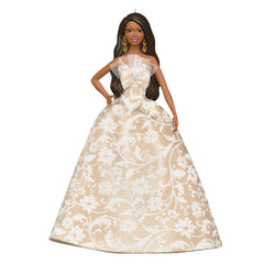 Hallmark Keepsake ornement Barbie face avant montrant une élégance festive
