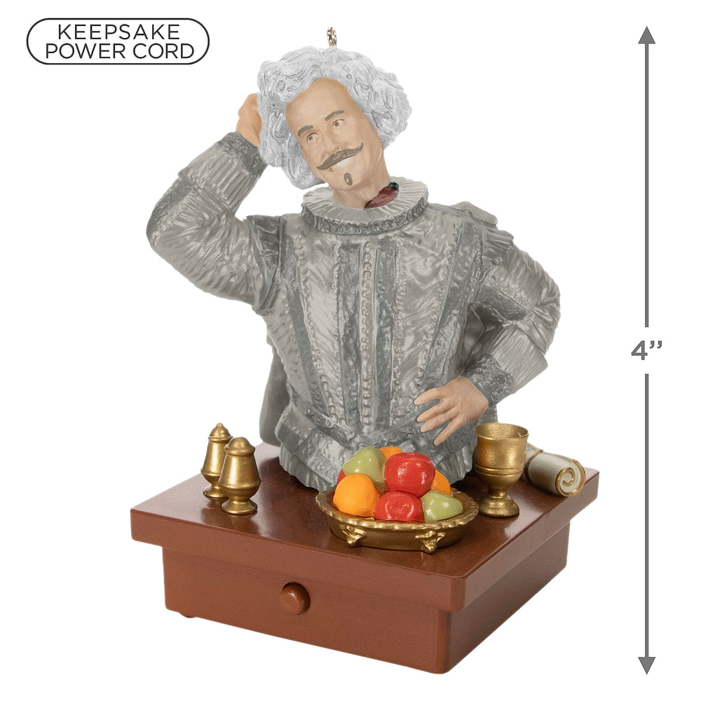 Hallmark Keepsake comparaison de taille de Nearly Headless Nick illustrant l'échelle