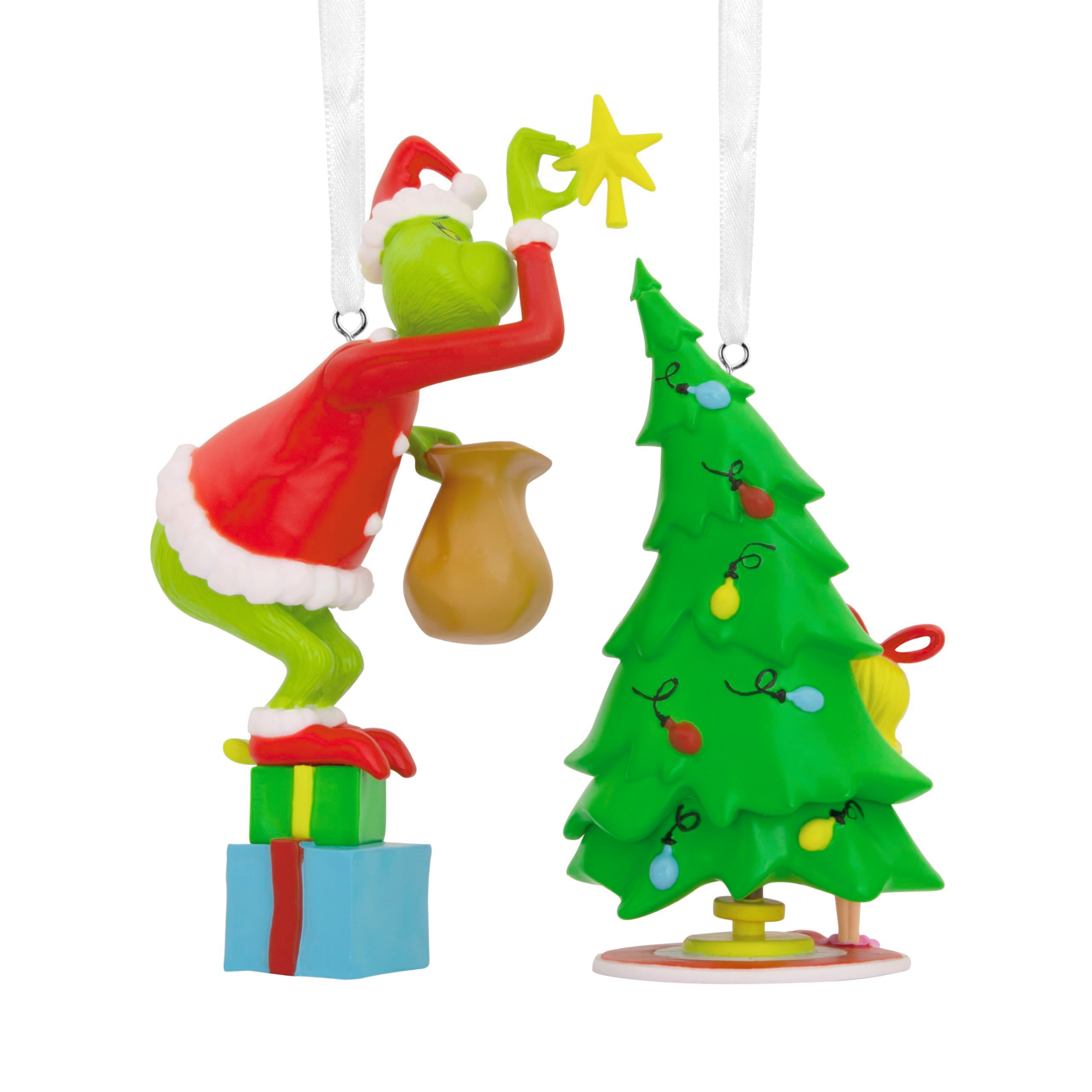 Hallmark ornement Grinch visible de face, couleur fidèle et impact décoratif