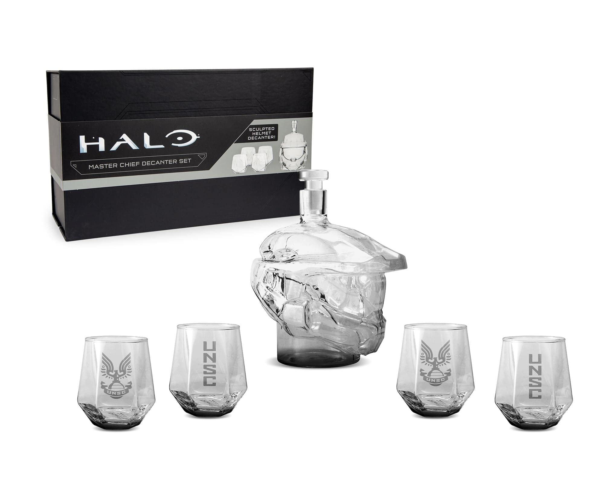 HALO ensemble de quatre verres UNSC présentés, coordination visuelle et utilité