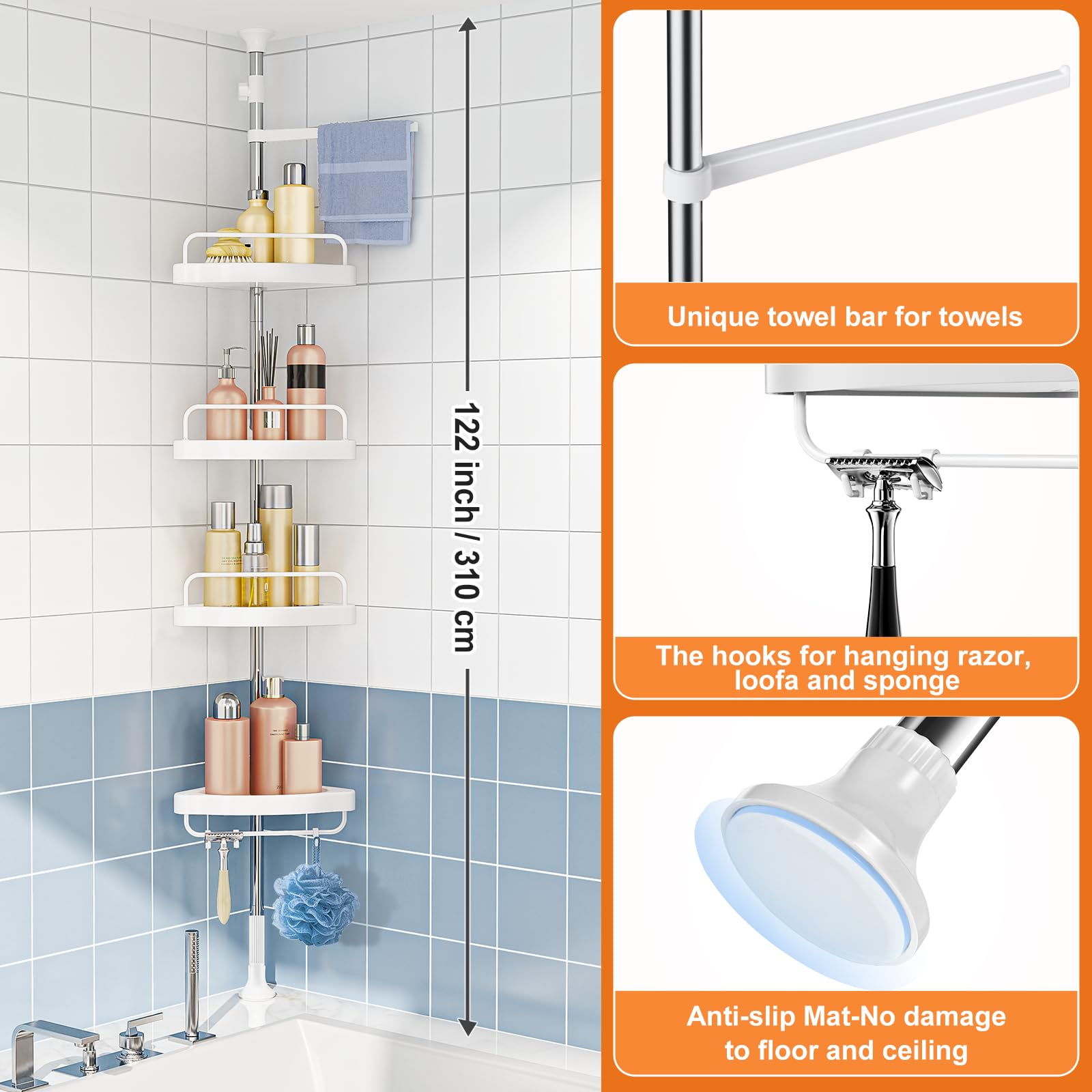 HAMITOR scène lifestyle en salle de bain avec caddy organisé et aspect élégant