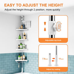 HAMITOR rangement installé dans douche tenant flacons et accessoires pour gain de place