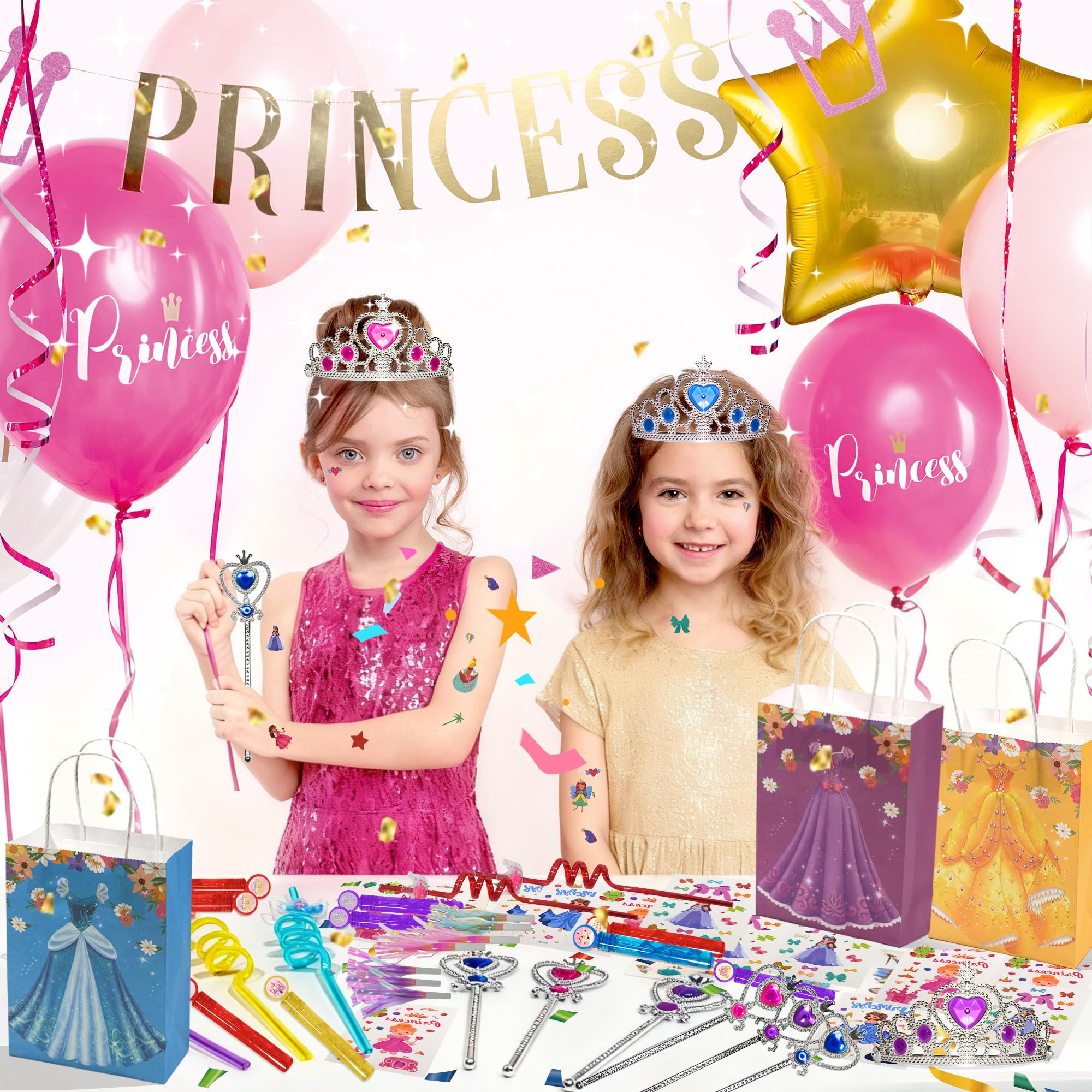 HandTool paquets de tatouages temporaires montrant motifs princesse amusants