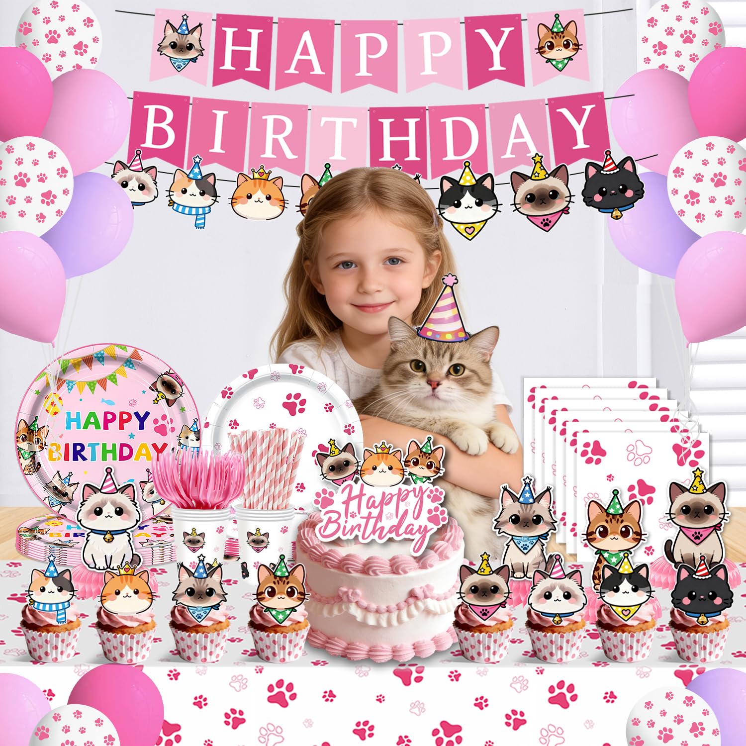 HandTool toppers gâteau et cupcakes personnalisables pour thème chat