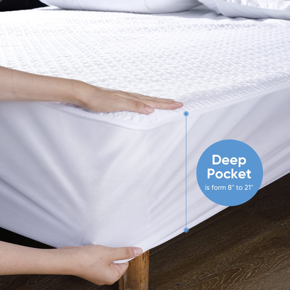 Hanherry couvre-matelas posé sur un matelas queen, maintien et silence