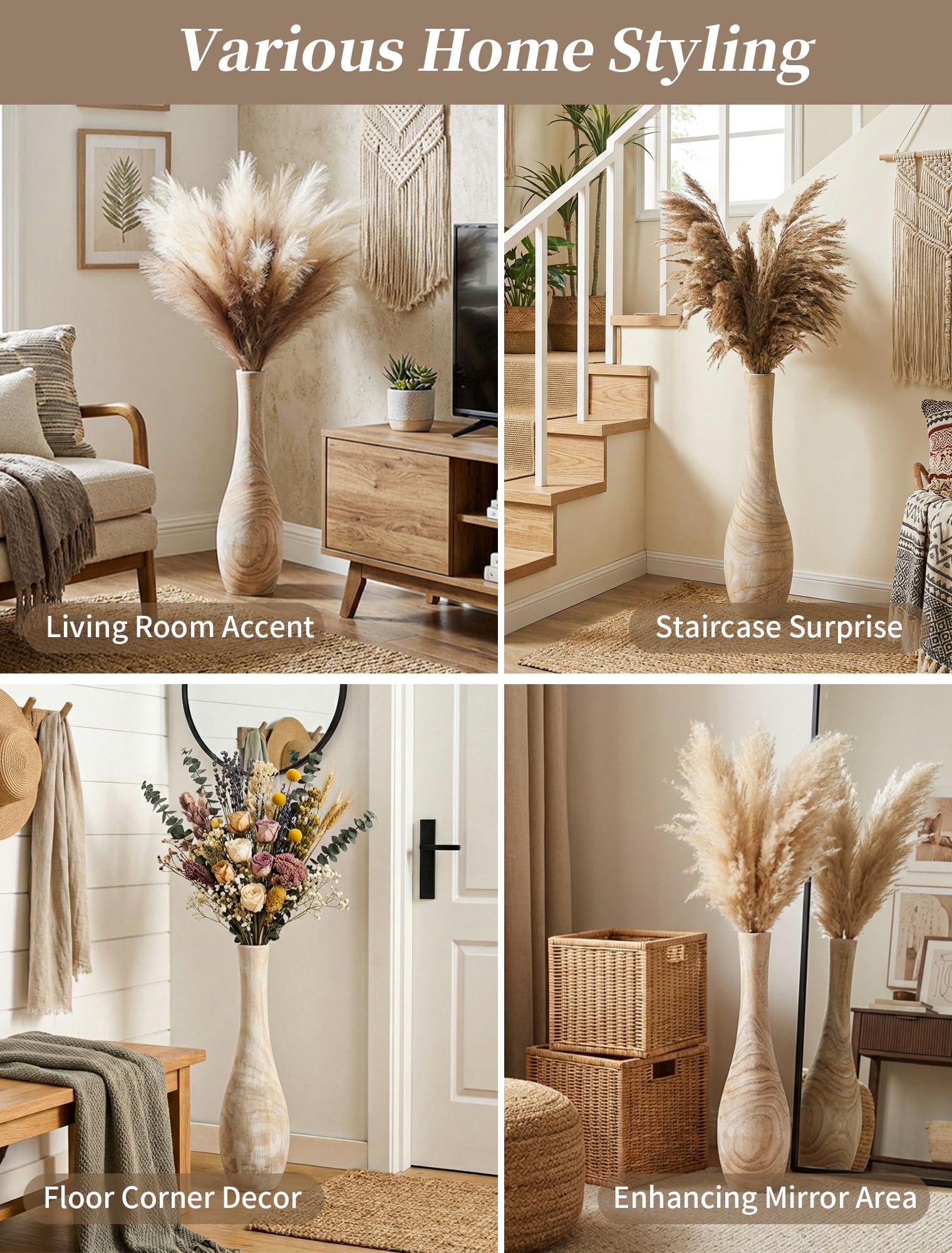 Hanobe vase mis en scène dans un salon boho, embellit l'espace