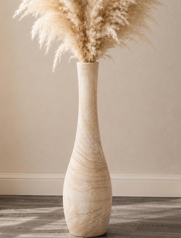 Hanobe vase sol face en paulownia, apporte chaleur et robustesse